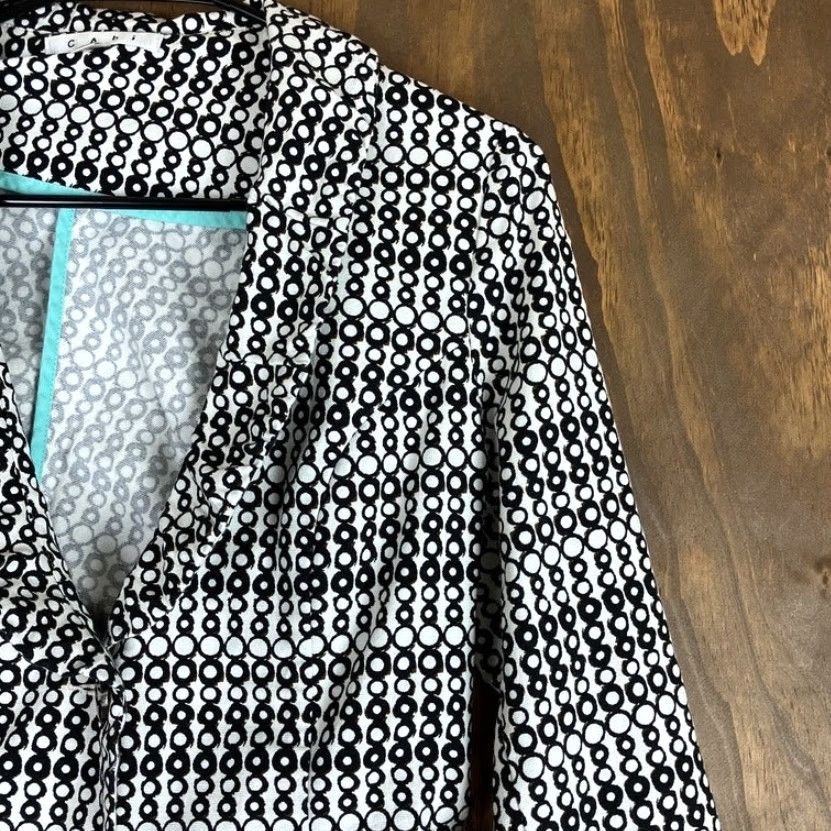 Vintage CAbi Blazer Womens White Black Du Jour Circles Button 4 Stretch Jacket/Coat All Seasons Workwear Formal Casual Men/Women Size S / US 4 / IT 40 - 5 Thumbnail