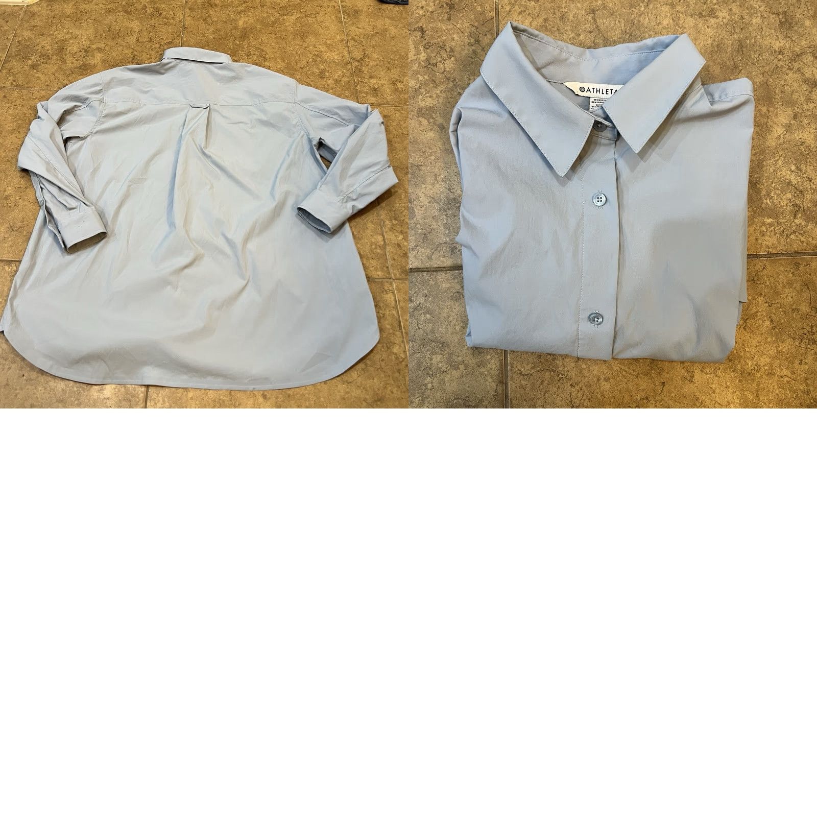 Athleta Athleta Button Up Top Women Size M Performance Poplin Shirt Oversized Blue Dress Shirt Casual Workwear Size M / US 6-8 / IT 42-44 - 9 Thumbnail