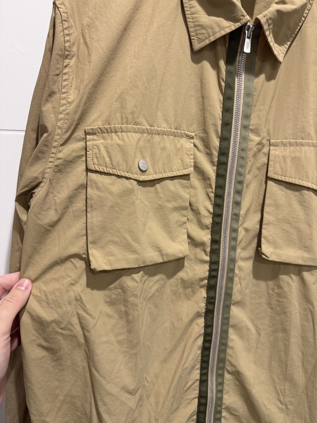 Kith Kith Mens Military Crispy Nylon Work Shirt Travertine Size M Size US M / EU 48-50 / 2 - 6 Thumbnail