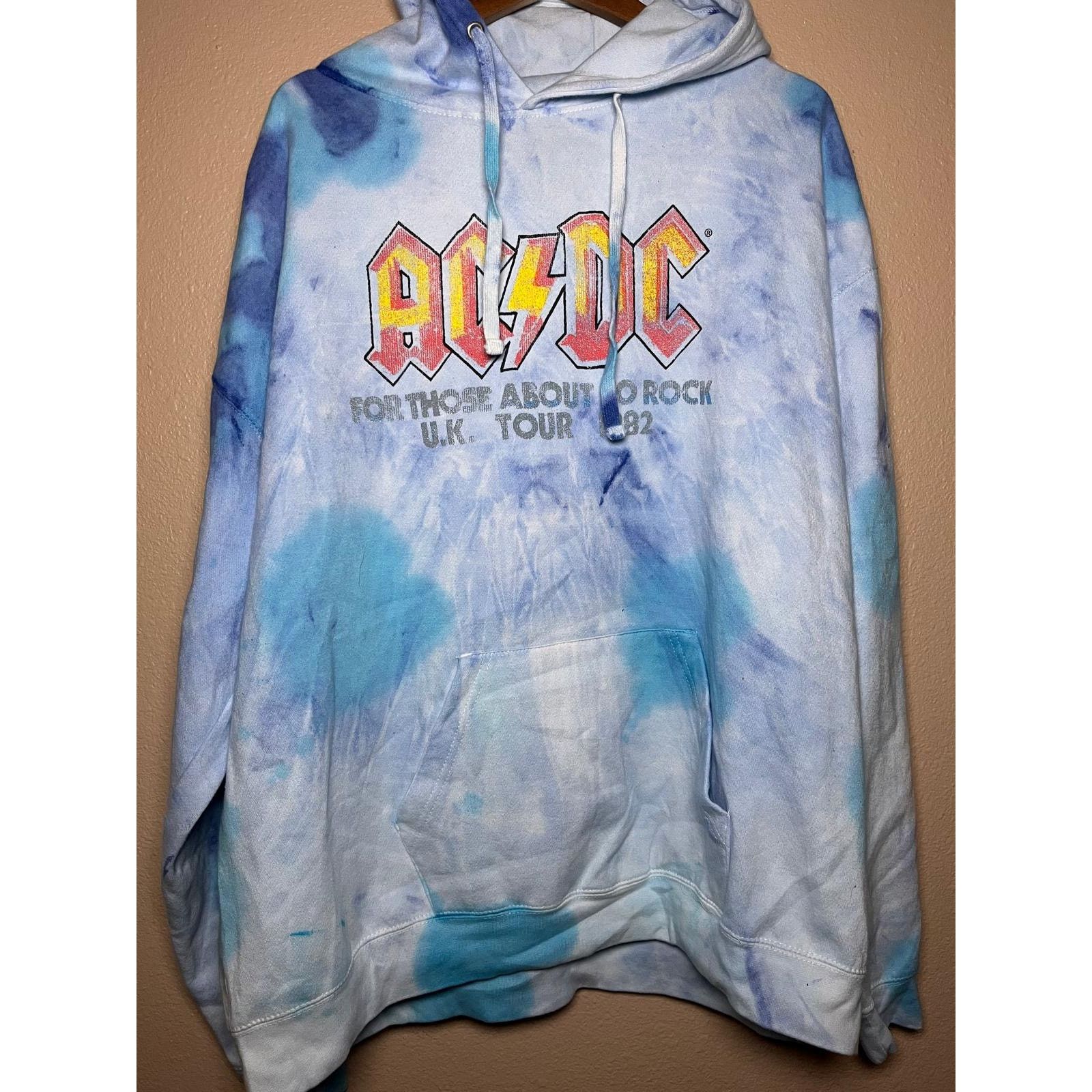AC/DC 🧨 AC/DC "For Those About To Rock" Tie-Dye Hoodie – Size 3X Size US XXL / EU 58 / 5 - 1 Thumbnail