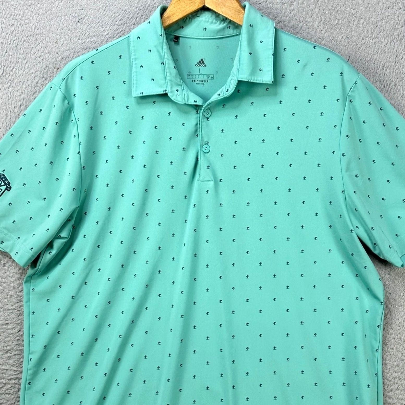 Adidas Adidas Primegreen Golf Polo Shirt Mens Large Aqua Green Short Sleeve Stretch Performance EUC Size US L / EU 52-54 / 3 - 2 Thumbnail