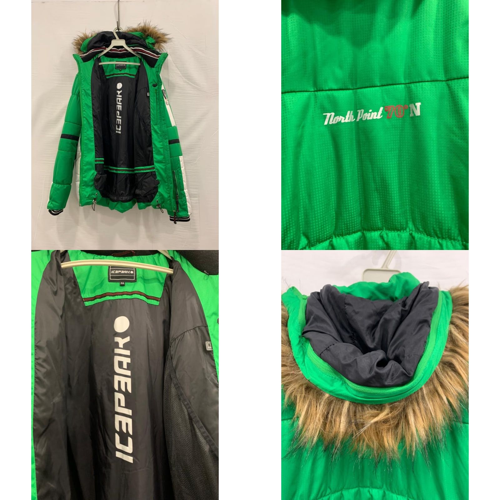 Vintage Icepeak North Point 70°N Green Puffer Jacket Fur Hood Men’s Size L EU 50 Coat Winter Ski Jacket - Hooded - Men Size US L / EU 52-54 / 3 - 9 Thumbnail
