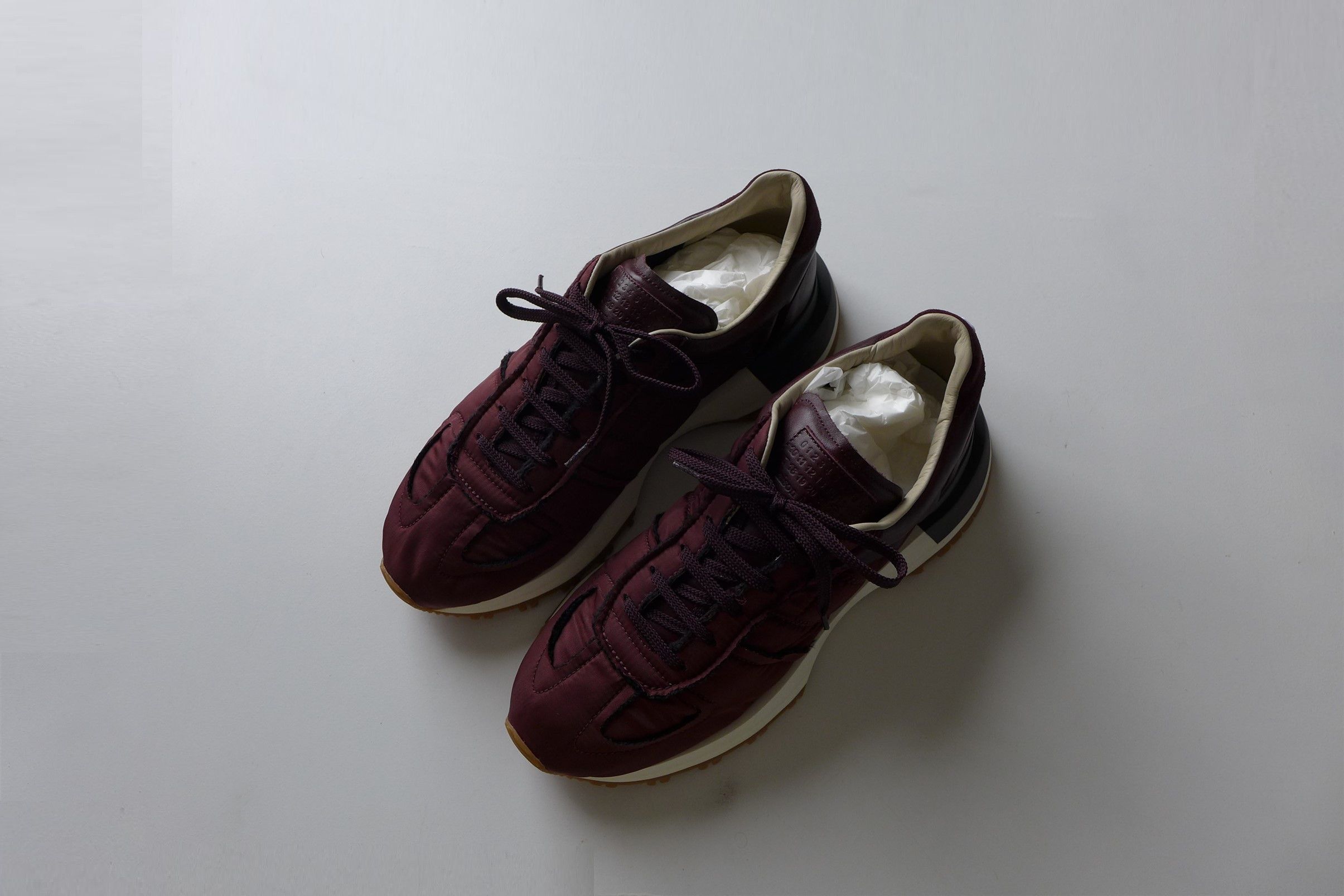 Maison Margiela Margiela Burgundy Runner Evolution Sneakers Size US 13 / EU 46 - 1 Thumbnail