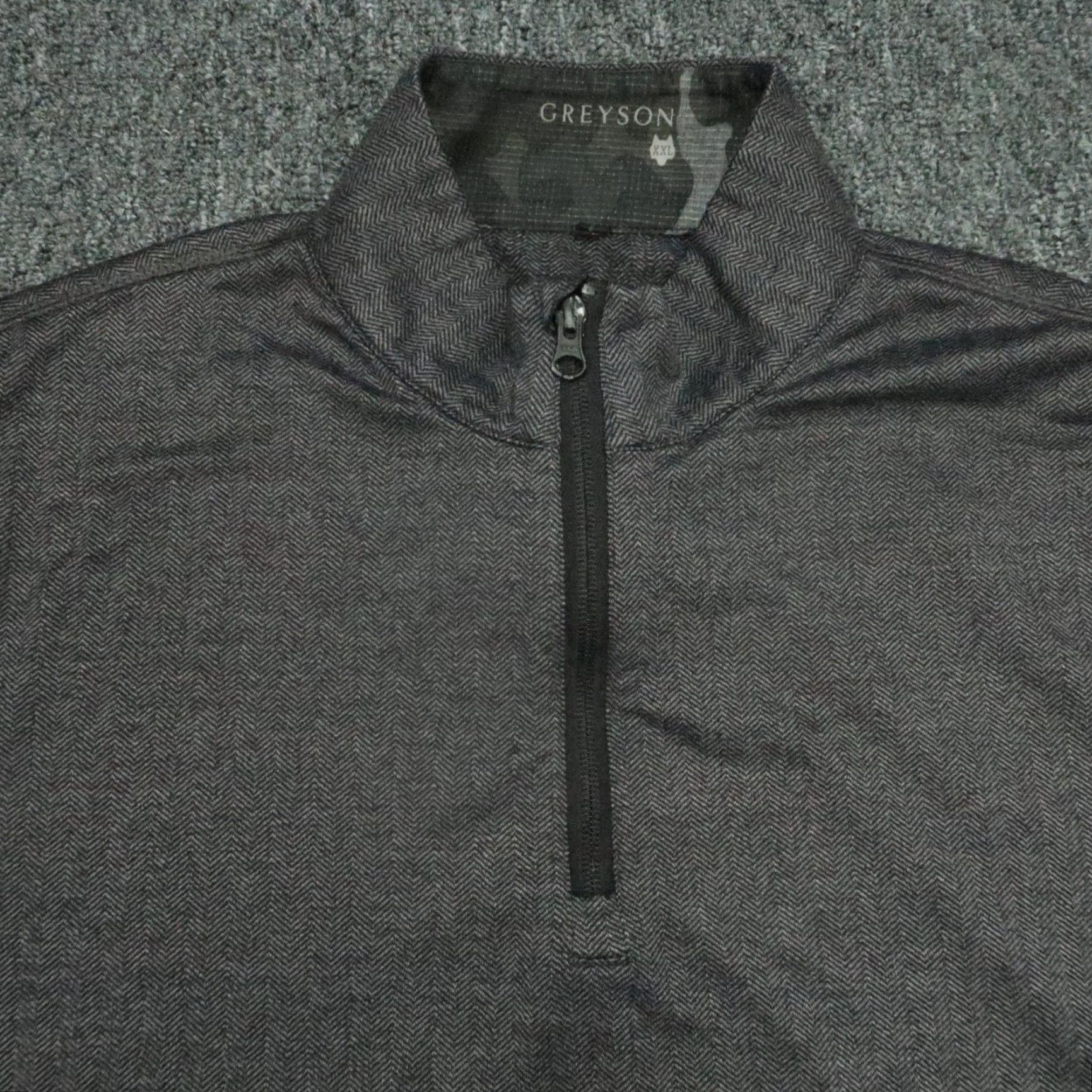Vintage Greyson Pullover Mens 2XL Gray Herringbone 1/4 Zip Sports Golf Activewear Casual Knit Long Sleeve Size US XXL / EU 58 / 5 - 2 Thumbnail