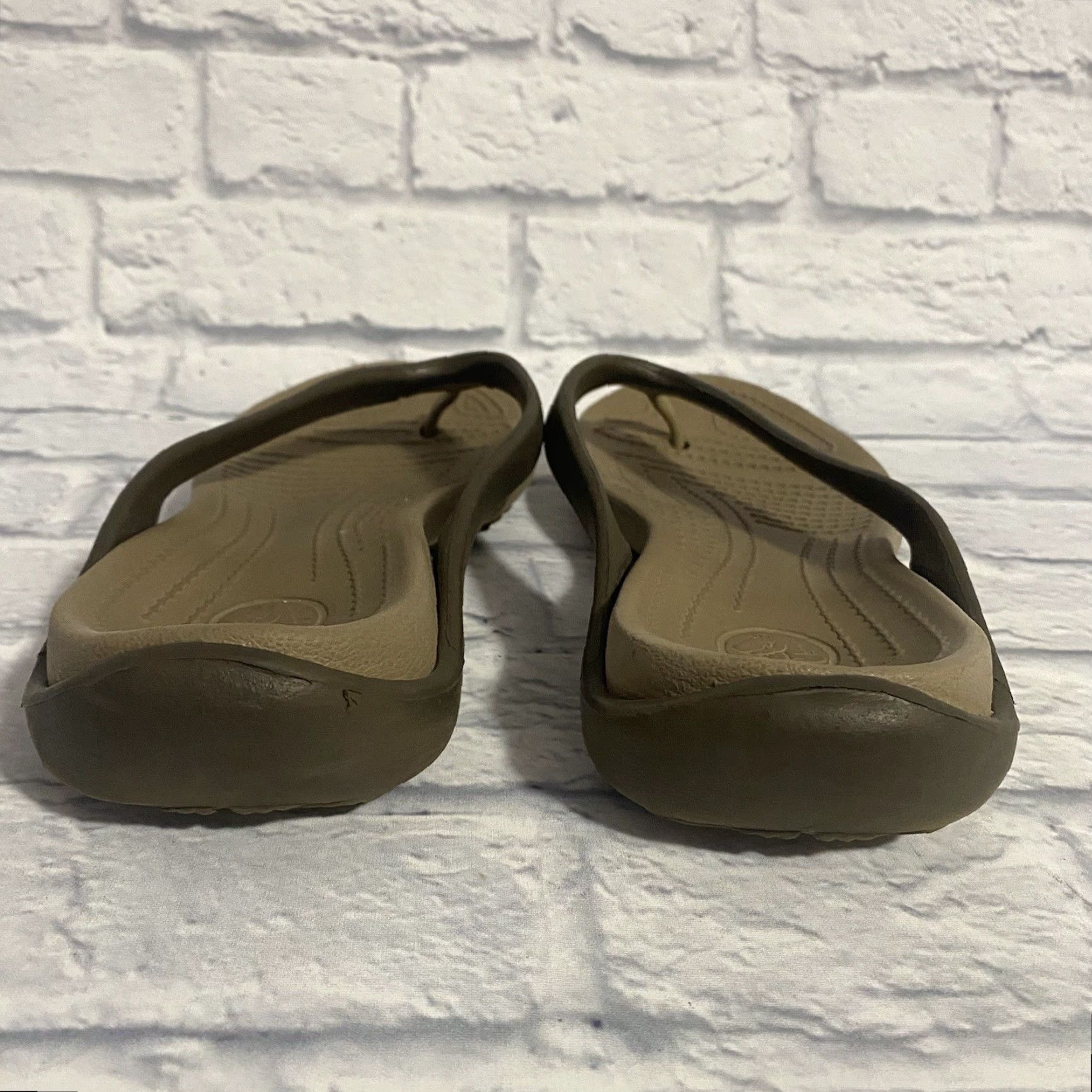 Crocs CROCS Sandal Women Thong Flip Flop Rubber Comfort Brown Tan Size 11 Womens Size US 9 / IT 39 - 6 Thumbnail