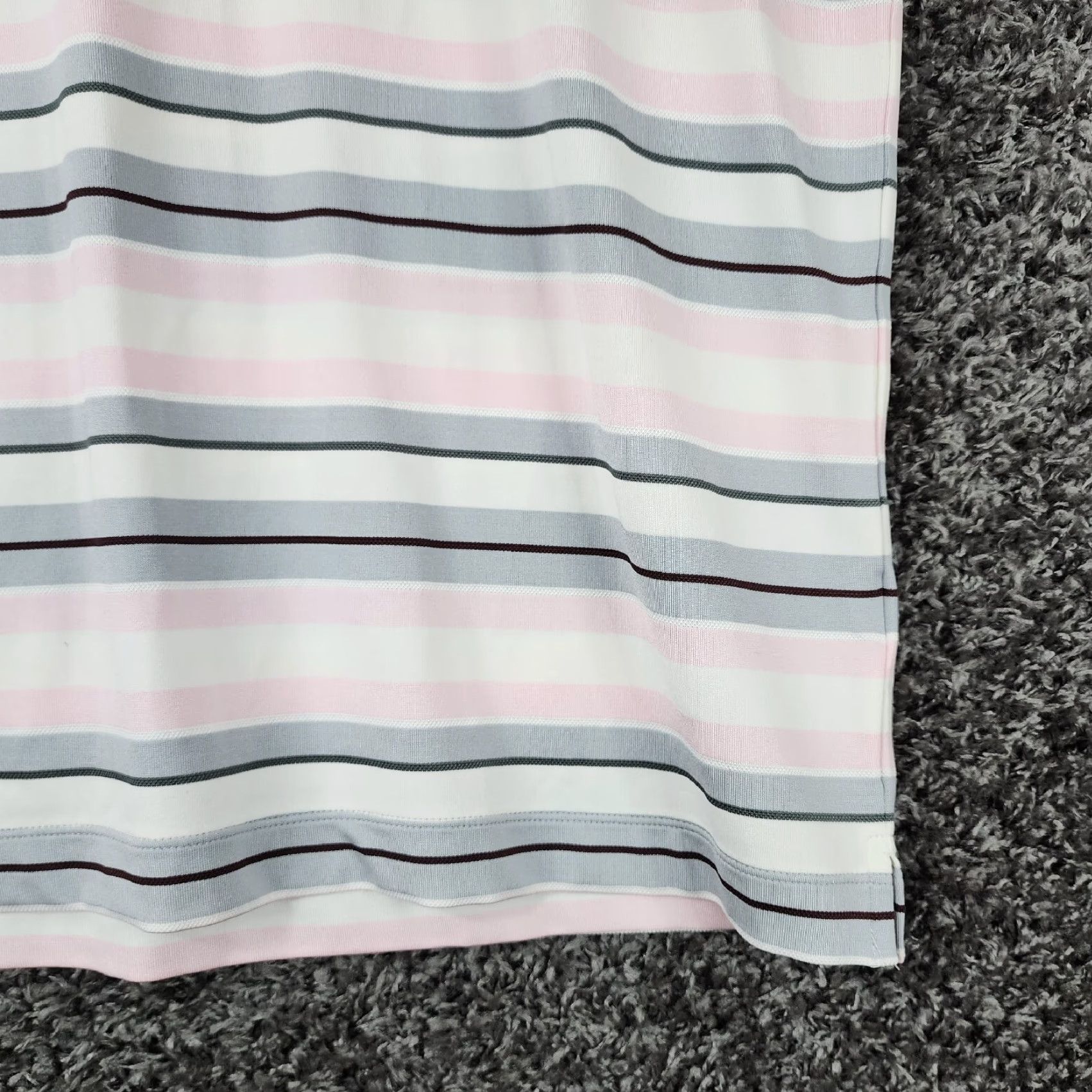 Nike Nike Golf Polo Shirt Men XL Pink Gray Striped Short Sleeve with Performance Golf Polo Shirt Size US XL / EU 56 / 4 - 2 Thumbnail