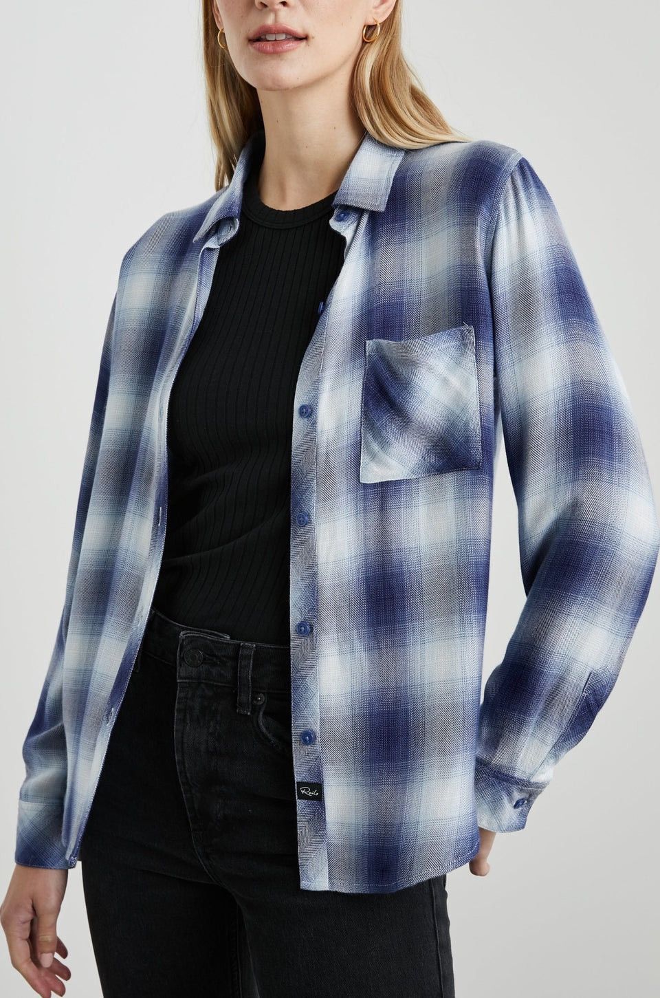 Rails NWT Hunter Pacific Ivory Blue Plaid Button Down Shirt Size S / US 4 / IT 40 - 1 Thumbnail