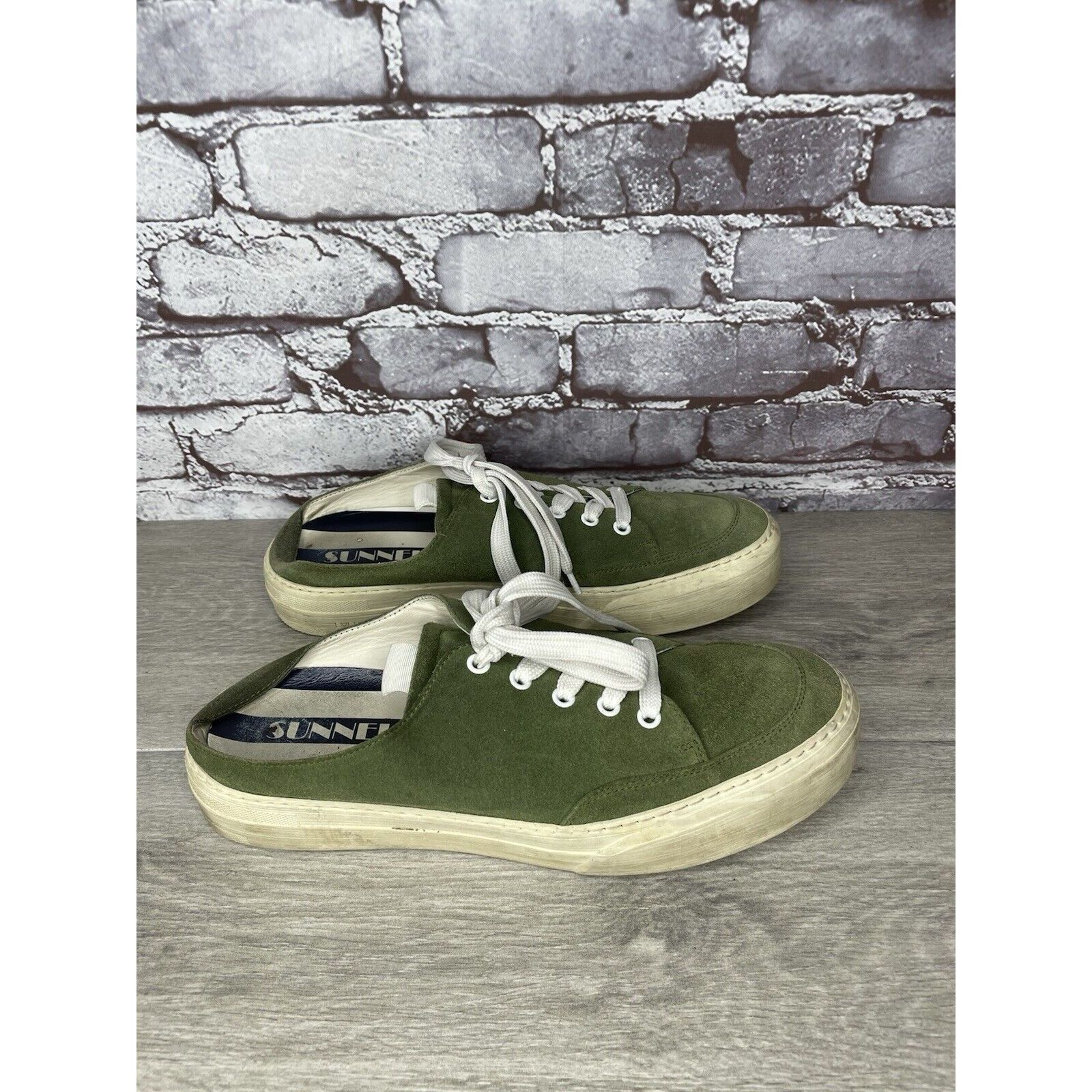Sunnei Sunnei Green Suede Leather Slip On Lace Up Sneakers Shoes Wo Size US 11 / IT 41 - 16 Thumbnail