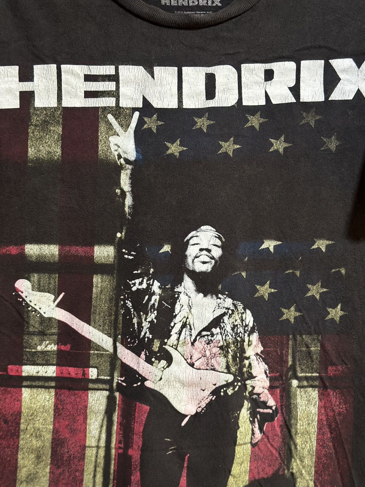 Band Tees Thrashed Vintage Jimi Hendrix America Flag Distress Tee Size US L / EU 52-54 / 3 - 4 Thumbnail