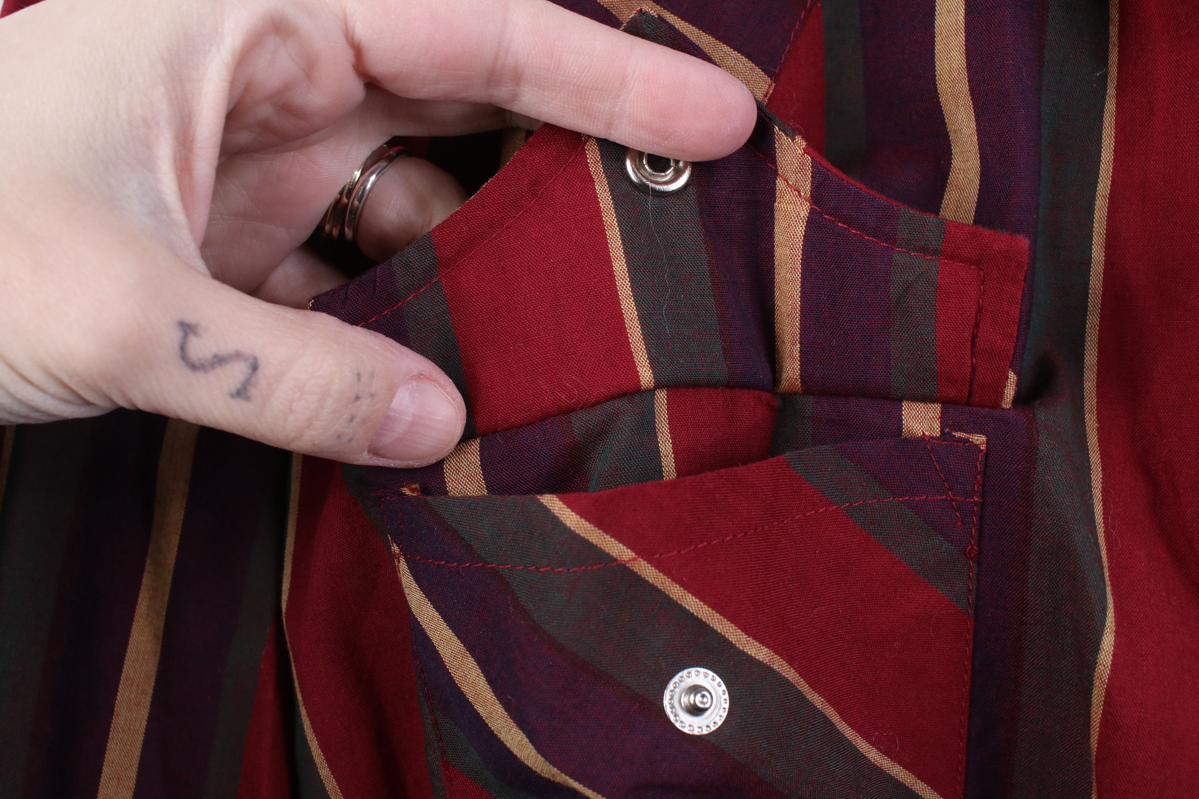 Vintage Vintage 90s Streetwear Cowboy Striped Snap Button Shirt Size US XXL / EU 58 / 5 - 5 Thumbnail