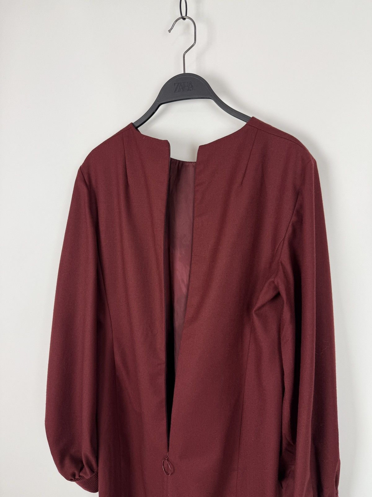 Akris Akris Punto Ruby Red Wool Long Balloon Sleeve Shift Dress Size M / US 6-8 / IT 42-44 - 10 Thumbnail