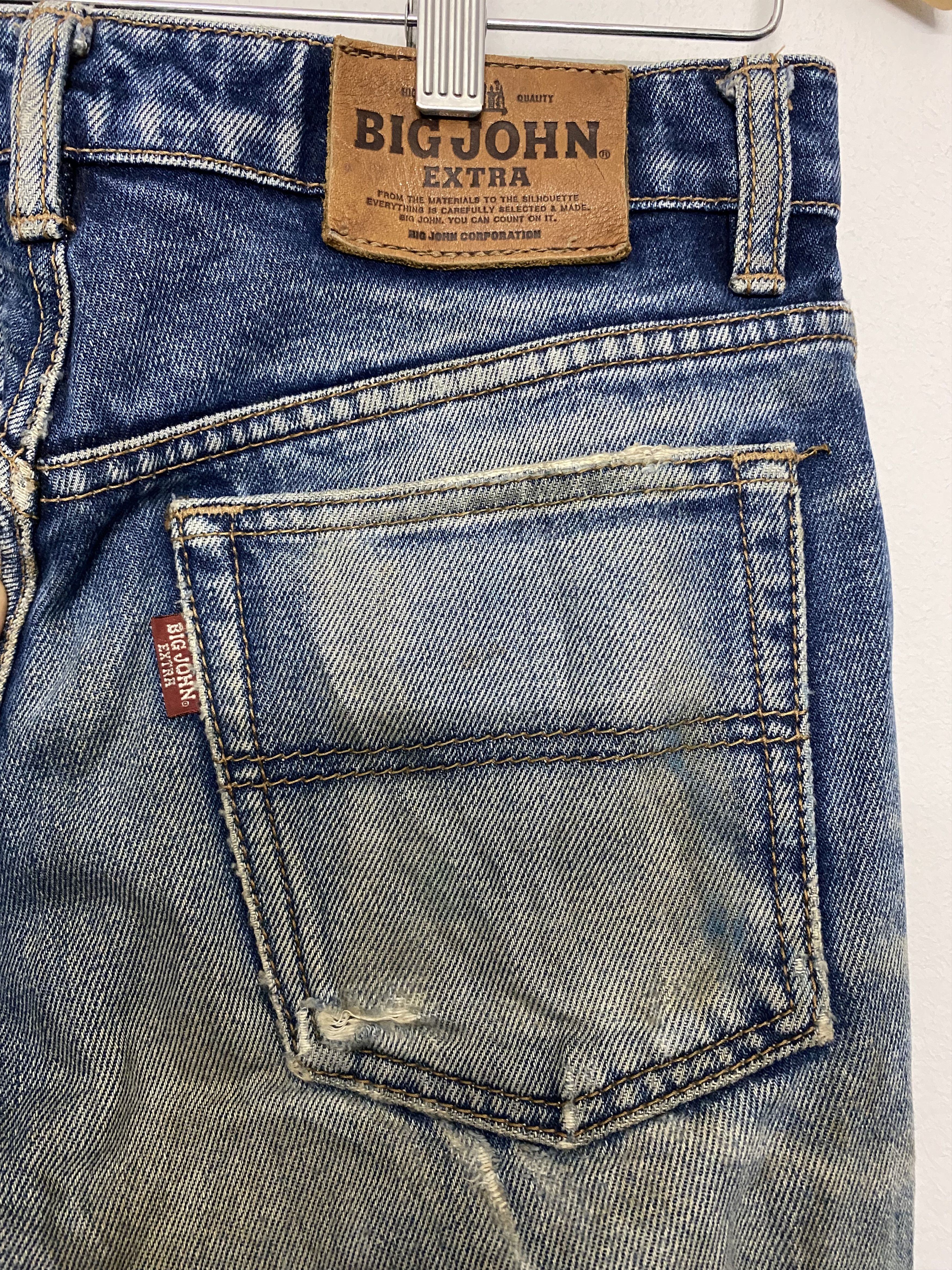 Big John 90s BIG JOHN EXTRA Japan Denim Distressed Worn Faded Jeans Size US 29 - 10 Thumbnail