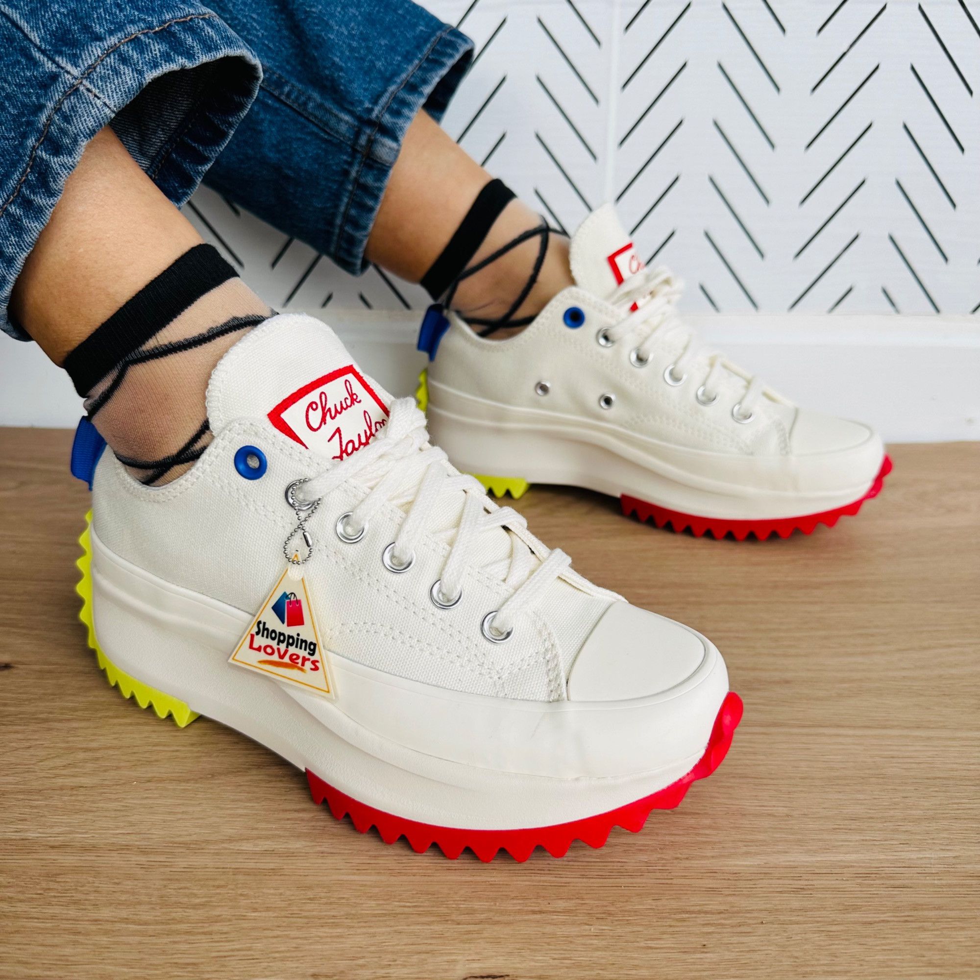 Converse 🤩7.5 Women Shoes CONVERSE RUN STAR HIKE PLATFORM LOW Beige Size US 7.5 / IT 37.5 - 3 Thumbnail