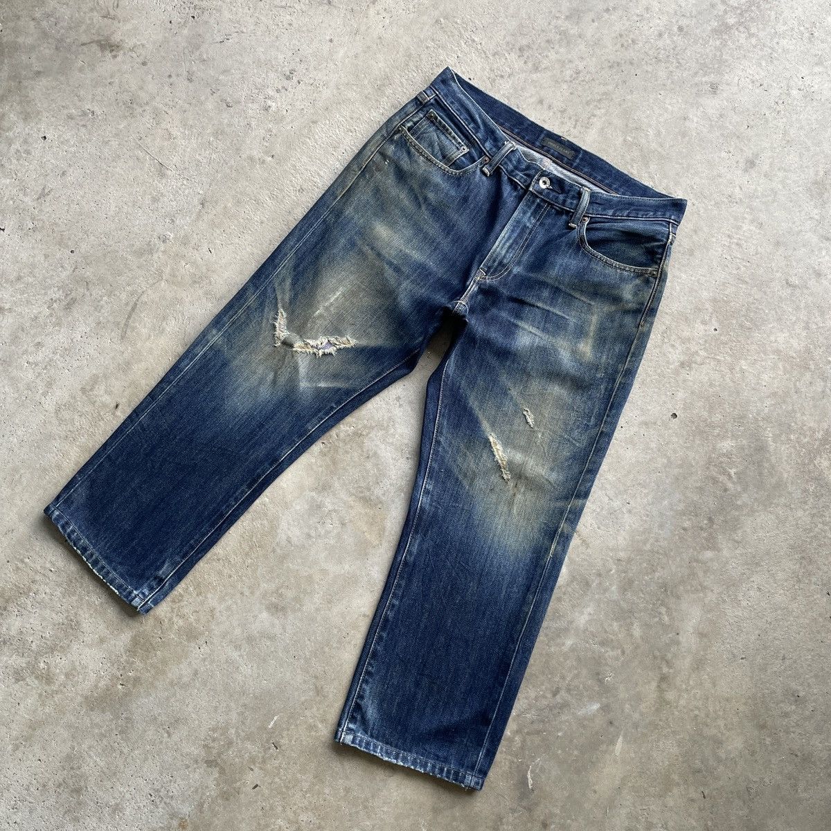 Japanese Brand Vintage Rusty Japanese Distressed Denim Jeans Pants W33 Size US 33 - 2 Thumbnail