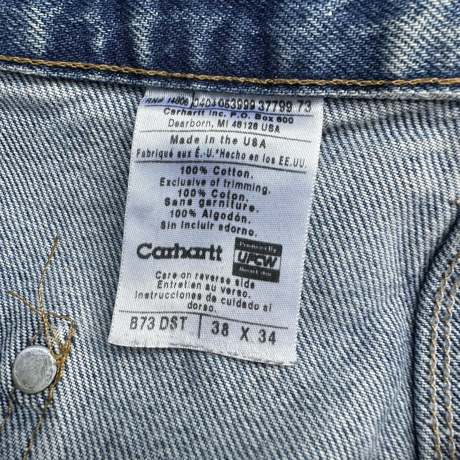 Carhartt Vintage Carhartt Faded Denim Double Knee Pants 38x34 Size US 38 / EU 54 - 9 Thumbnail