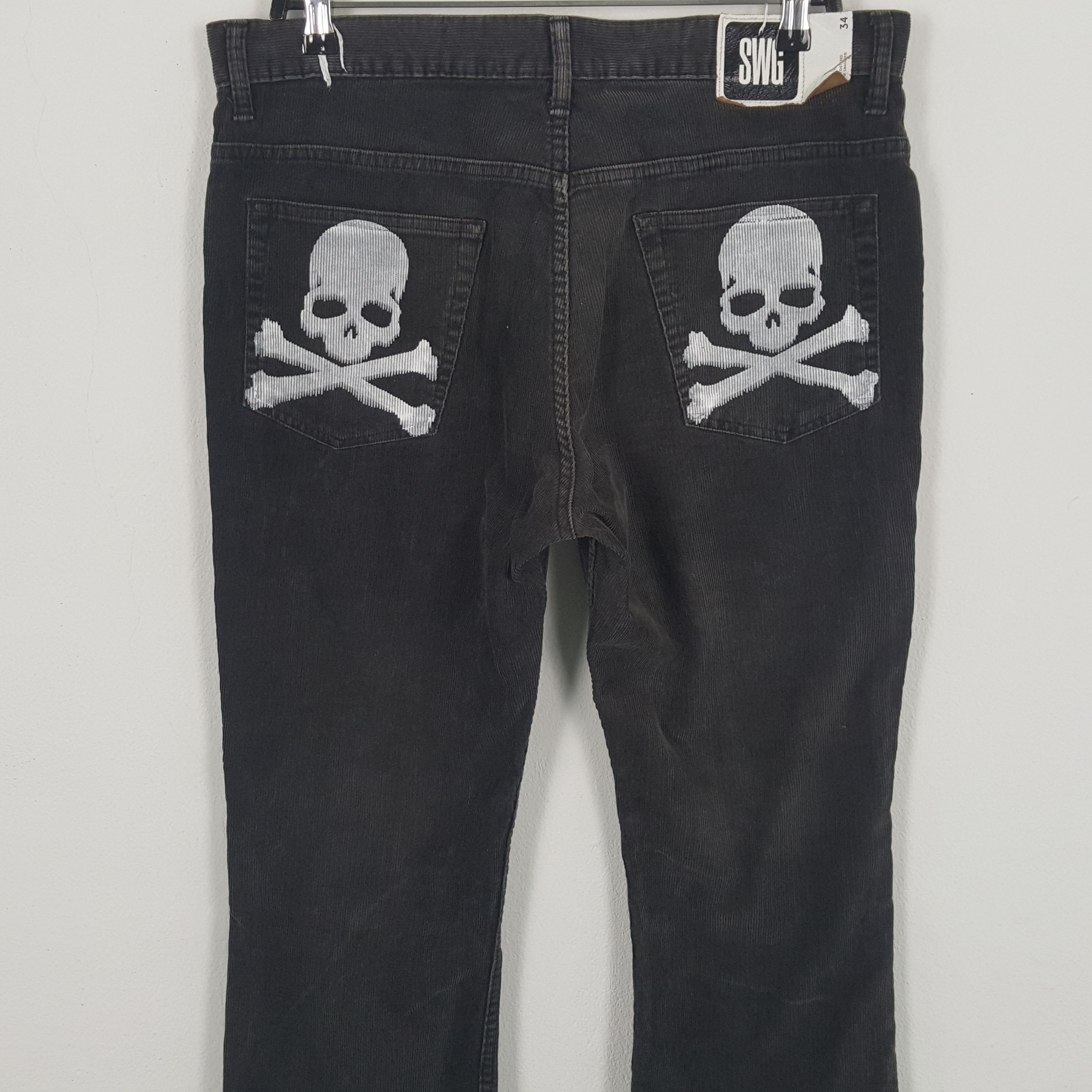 Japanese Brand × Swagger × Vintage SWAGGER Skulls Design Streetwear Rock Punk Style Jeans Size US 34 / EU 50 - 2 Thumbnail