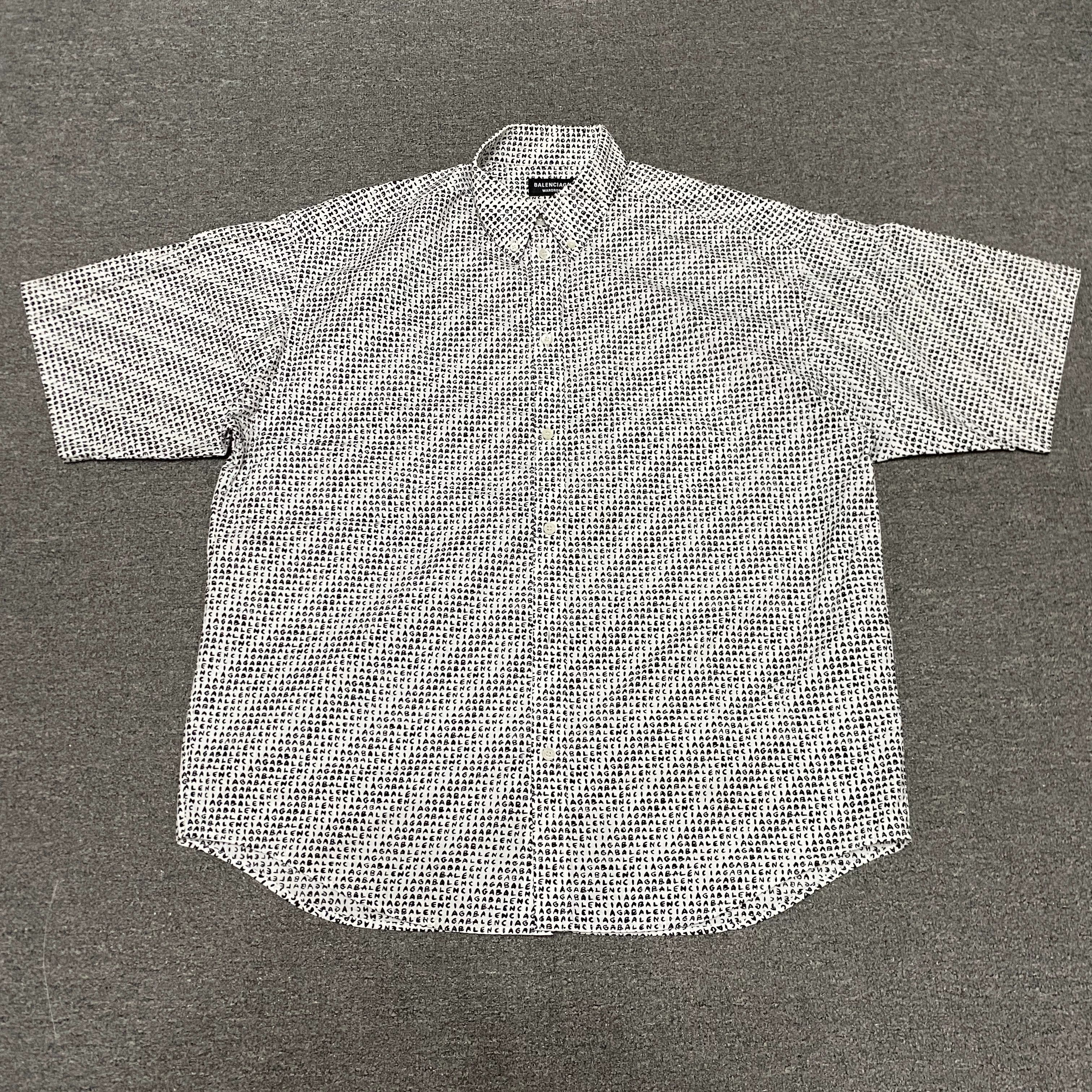 Balenciaga Balenciaga All-Over Logo Shirt Size S / US 4 / IT 40 - 1 Thumbnail