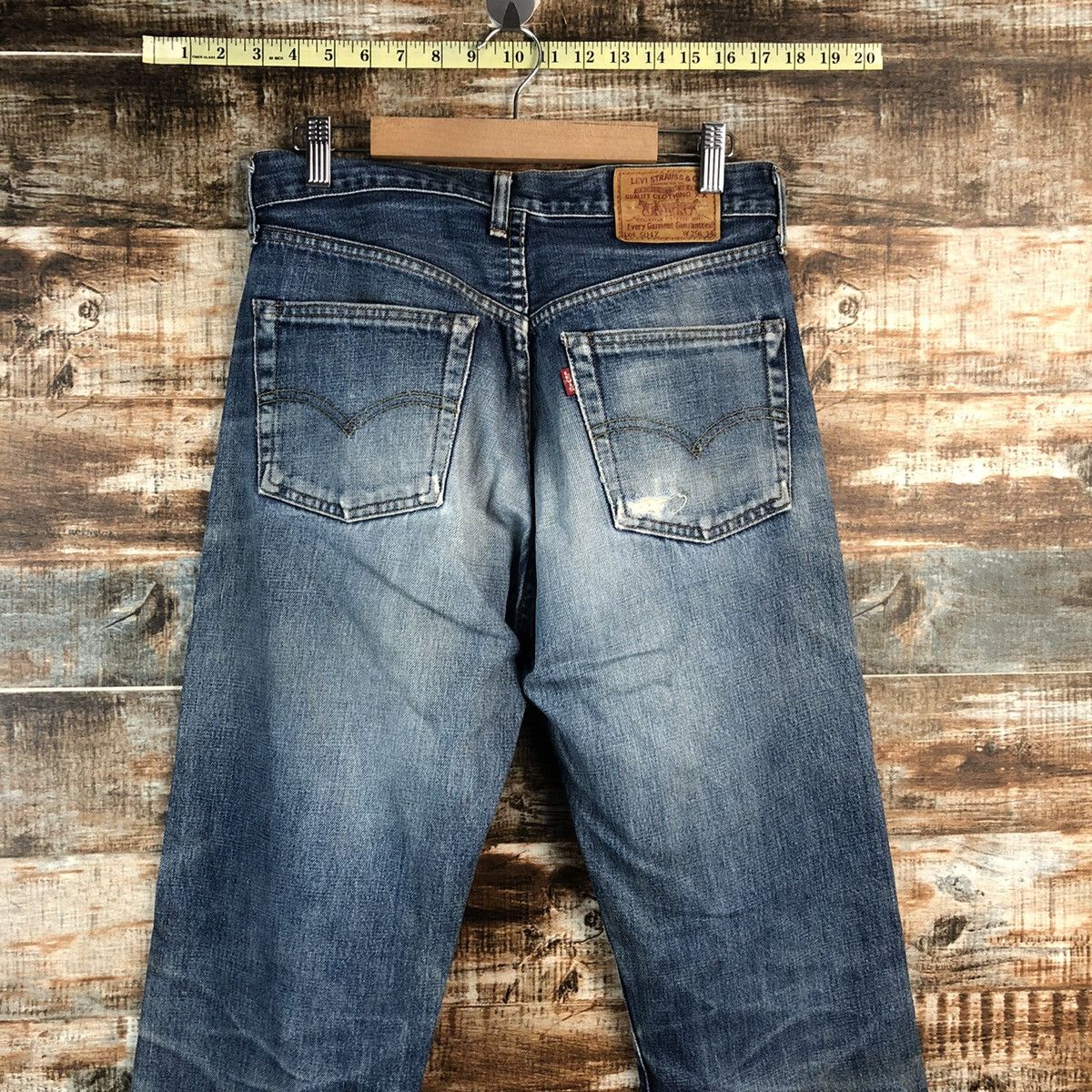 Levi's D Levis 504 Big E selvedge Distressed Denim Pants #A2579 Size US 29 - 16 Thumbnail