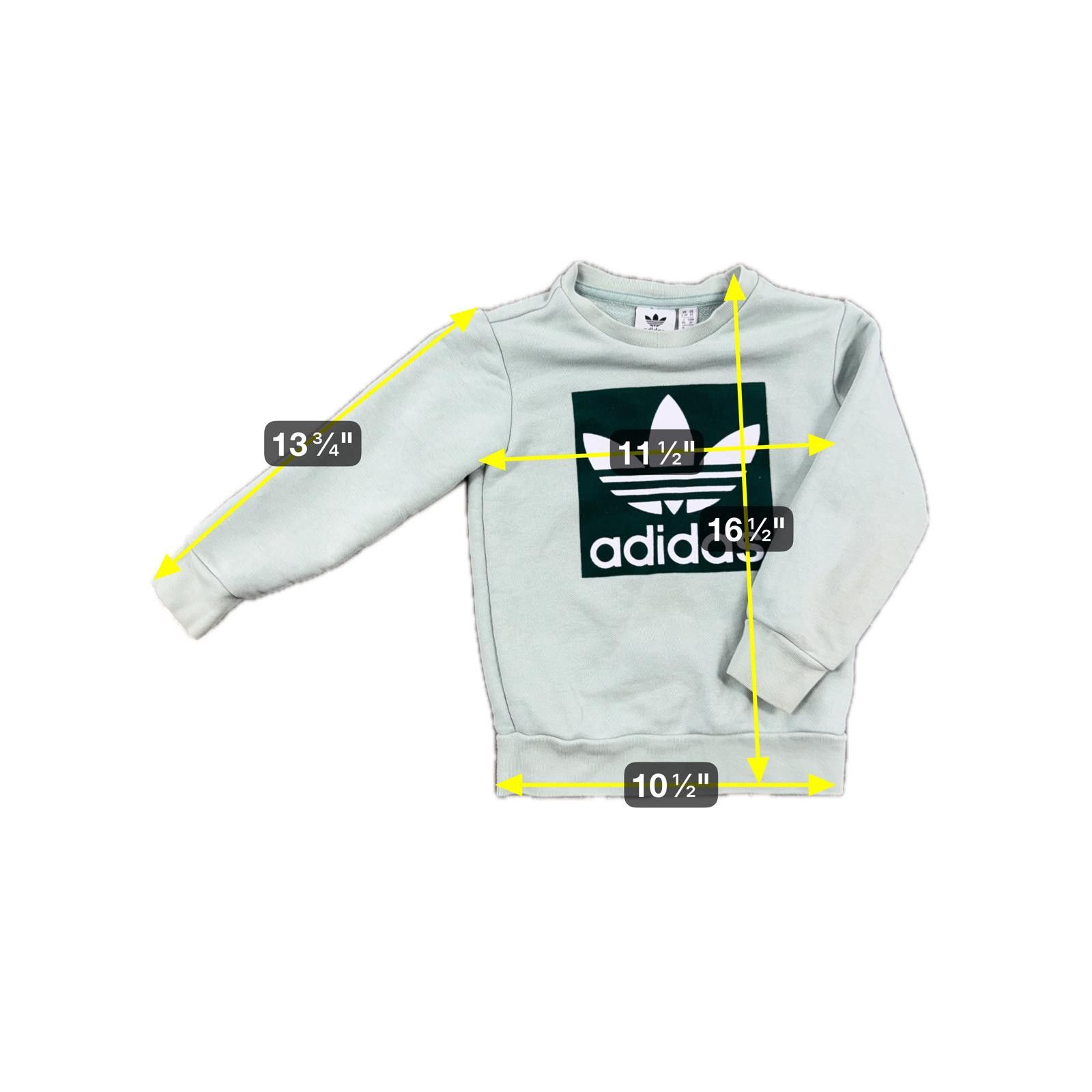 Adidas NWOT Adidas Kids Sweatshirt Mint Green Trefoil Logo 3T Size ONE SIZE - 5 Thumbnail
