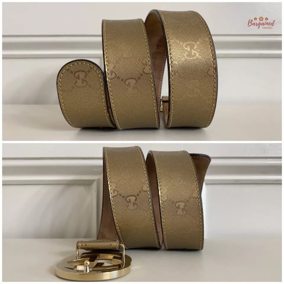 Gucci Gucci Imprime Monogram Leather Interlocking G Buckle Belt Size 30 - 7 Thumbnail