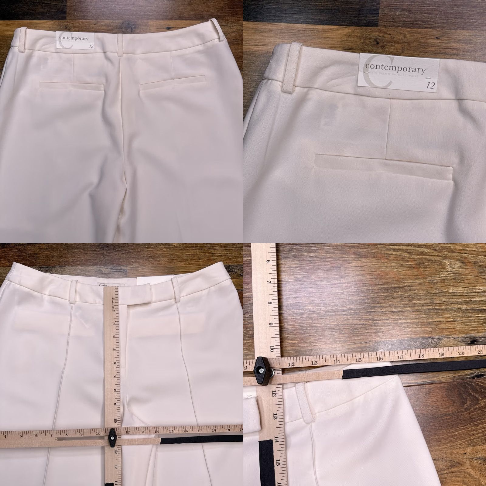 Vintage Cato Wide Leg Pants Womens 12 Beige Mid Rise Stretch Contemporary New Size 34" / US 12 / IT 48 - 8 Thumbnail