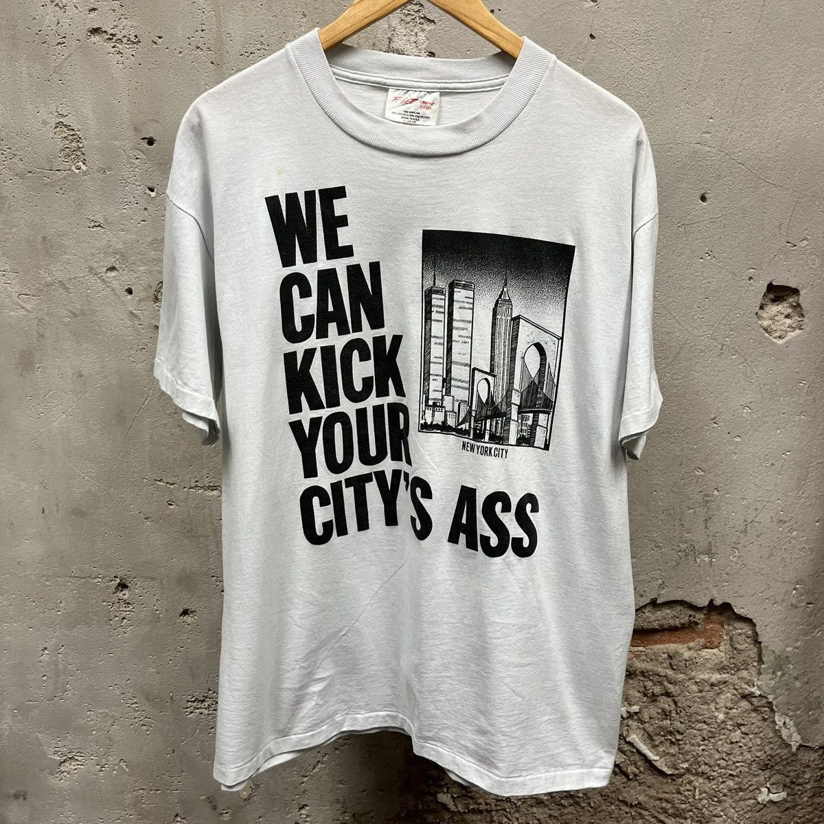 Vintage Vintage 90s New York City NYC NY Kick Your City's A** Tee XL Size US XL / EU 56 / 4 - 1 Thumbnail