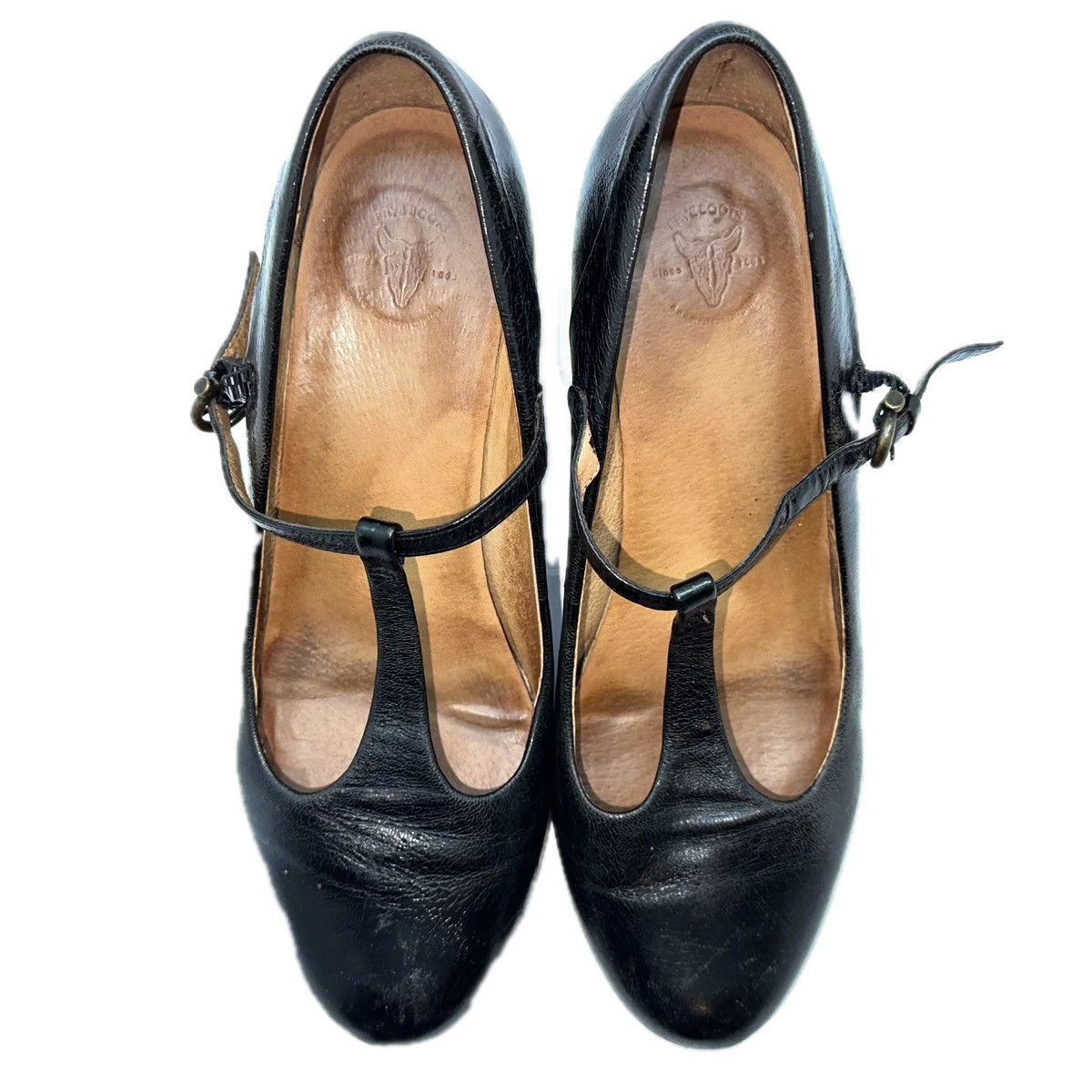 Frye Frye Lisa T-Strap Black Leather Mary Jane 8M Chunky Block Size US 8 / IT 38 - 1 Thumbnail