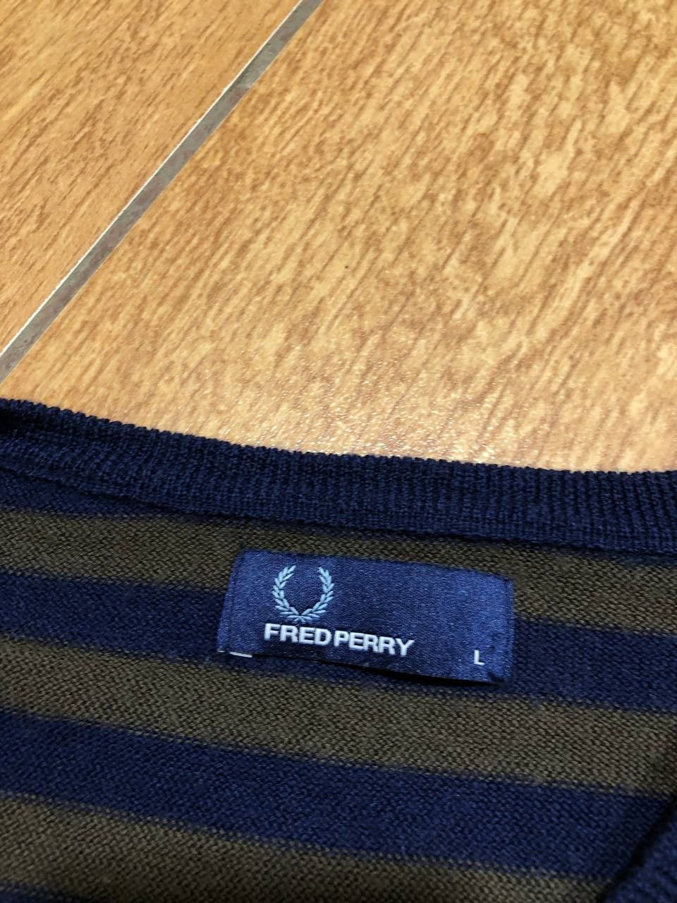 Fred Perry Fred Perry Mens Striped Jumper V-Neck Pullover Size US L / EU 52-54 / 3 - 2 Thumbnail