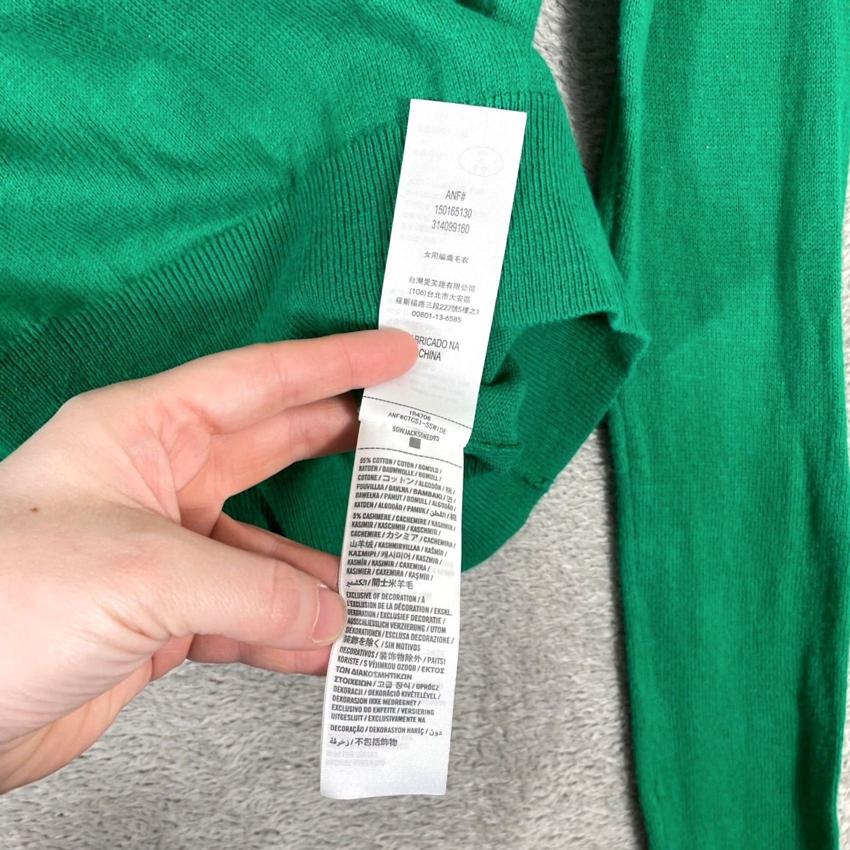 Abercrombie & Fitch Abercrombie & Fitch Sweater Womens M Green Cashmere Blend Neck Preppy Size M / US 6-8 / IT 42-44 - 5 Thumbnail