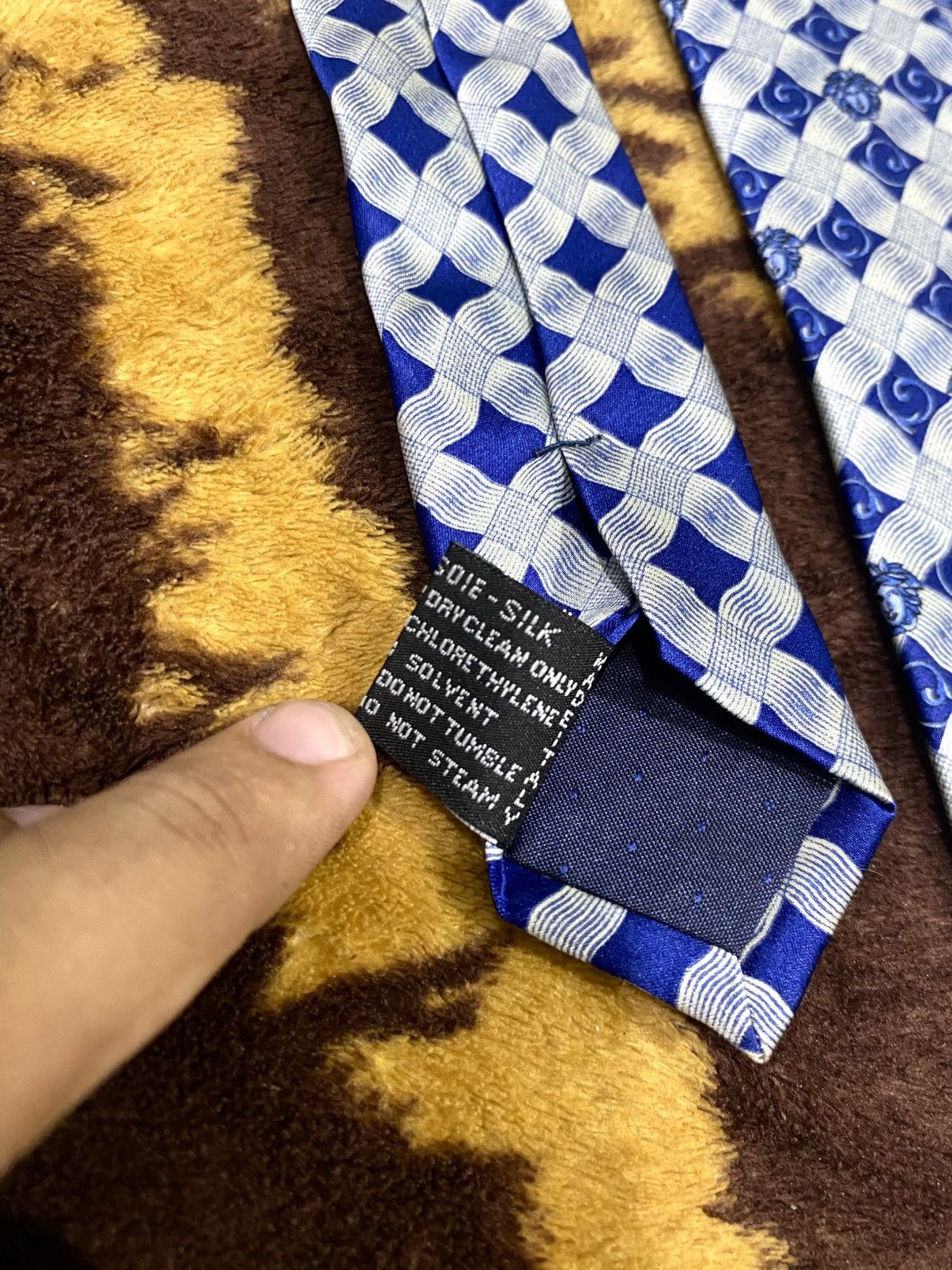 Versace Gianni Versace Medusa Logo Blue Silk Tie Luxury Italy Size ONE SIZE - 6 Thumbnail