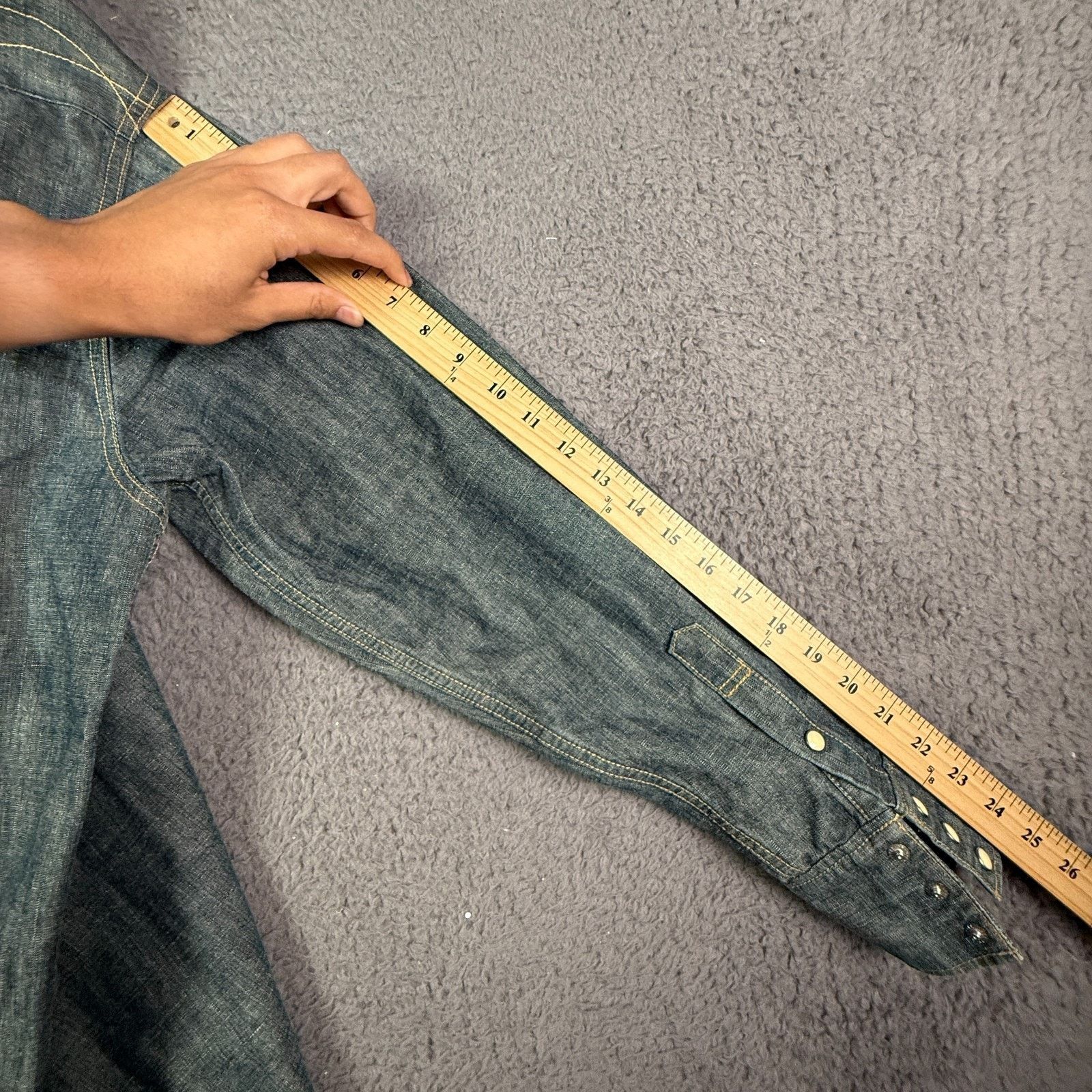 Studio D'Artisan Studio D’artisan Sawtooth Western Shirt L Denim Pearl Snap Size US L / EU 52-54 / 3 - 10 Thumbnail