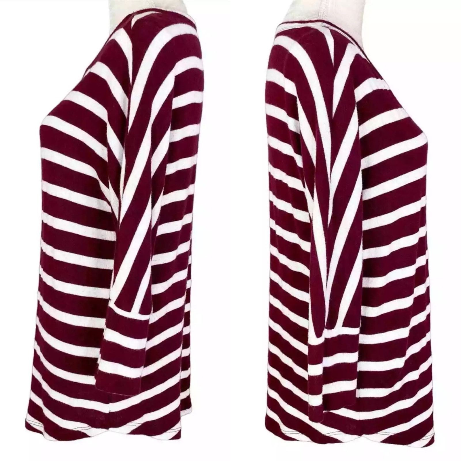 Other Mix by 41Hawthorn Sweater Medium Maroon White Stripes Size M / US 6-8 / IT 42-44 - 8 Thumbnail