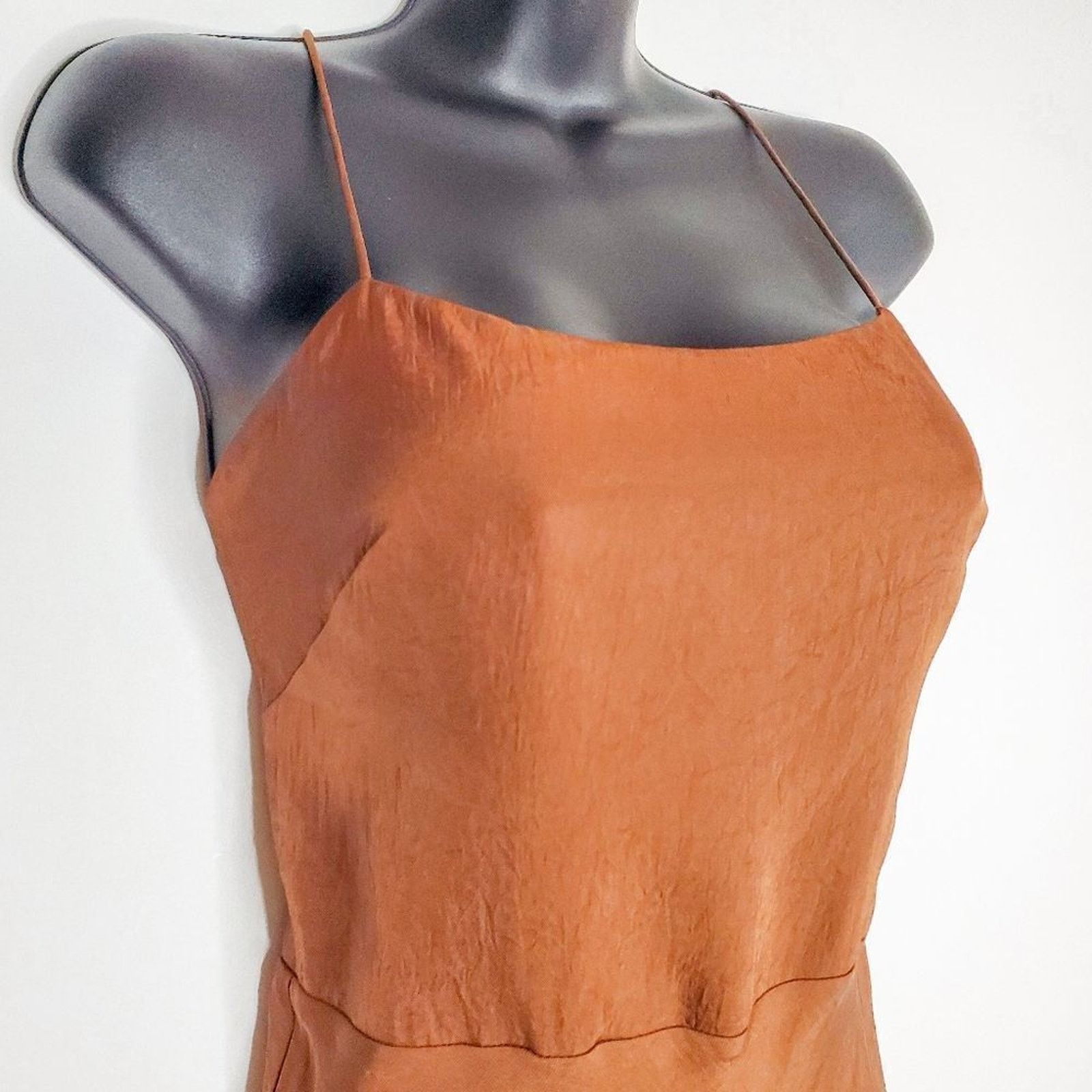 Jason Wu Jason Wu Brown Slinky Twill Strappy Slip Cocktail Maxi Dress Size XS / US 0-2 / IT 36-38 - 3 Thumbnail