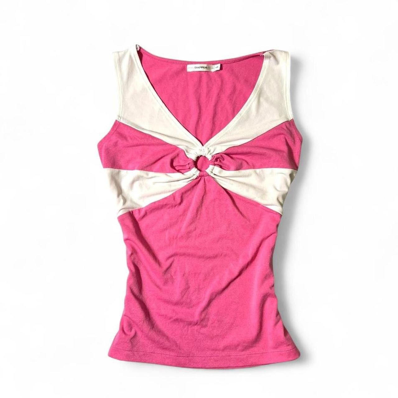 Other Vintage y2k pink&white summer tank top🍧 Size S / US 4 / IT 40 - 1 Thumbnail