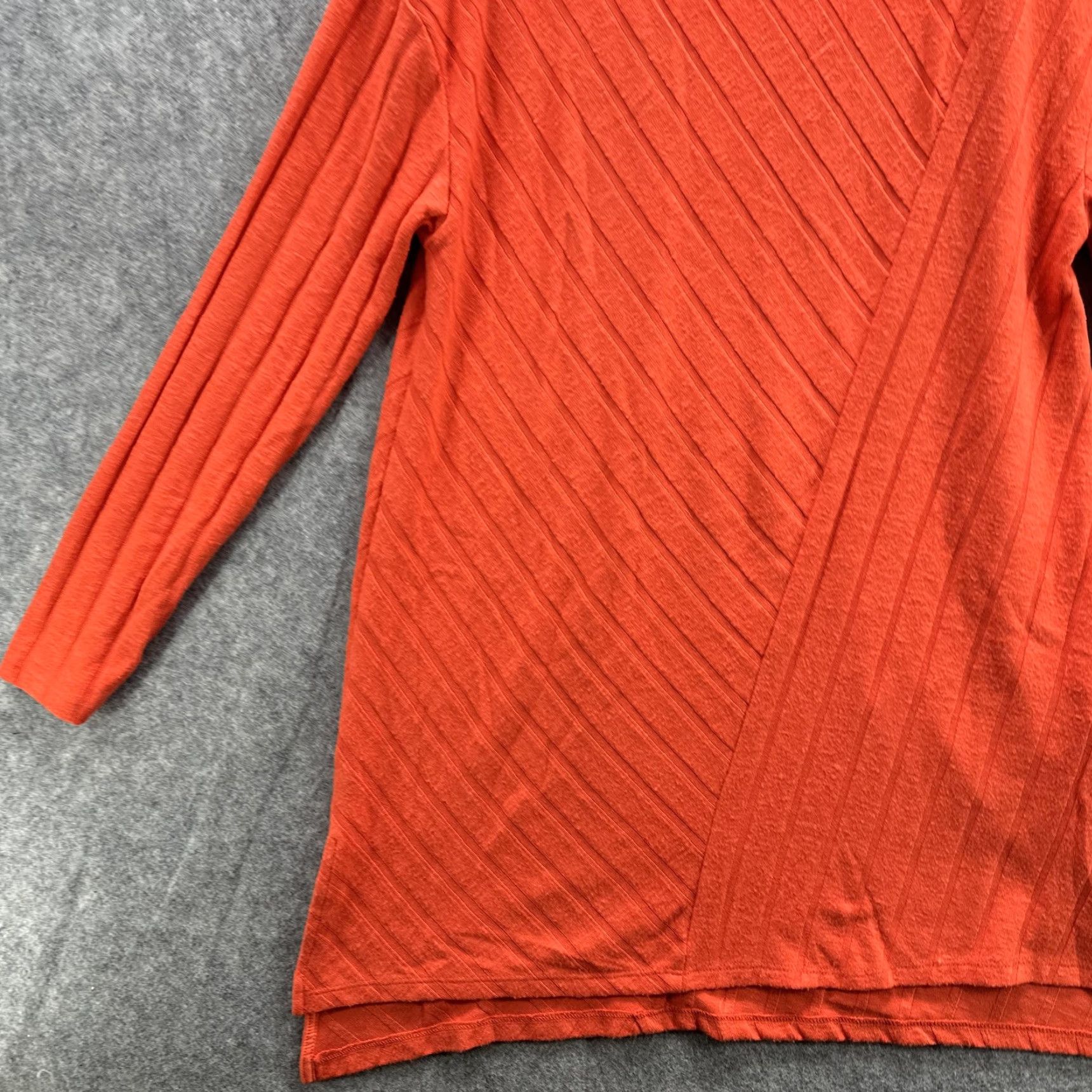 Vintage Maeve Anthropologie Sweater Womens Large Orange Ribbed Tunic 3/4 Sleeve Top Viscose Polyester Spandex Knit Scoop Neck Lightweight All Seasons Size L / US 10 / IT 46 - 5 Thumbnail