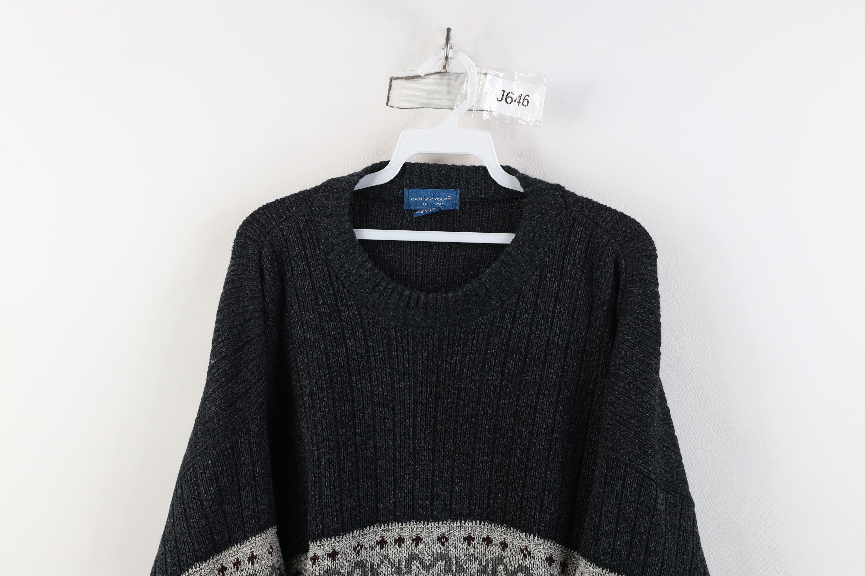 Vintage Vintage 90s Streetwear Ribbed Knit Crewneck Sweater USA Size US XL / EU 56 / 4 - 2 Thumbnail
