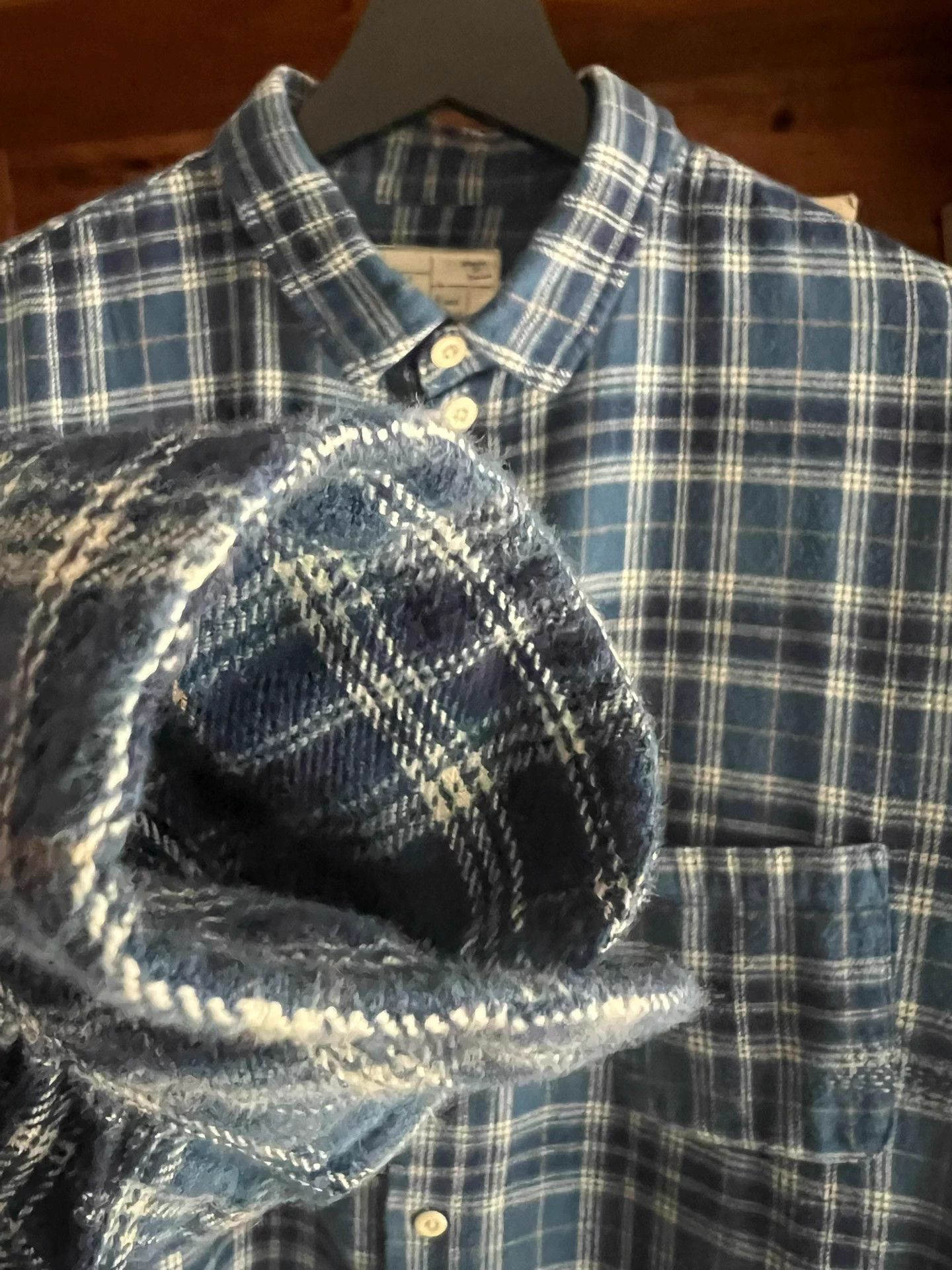 Porter Classic Porter Classic Indigo Check Long Shirt Rare Size US M / EU 48-50 / 2 - 2 Thumbnail