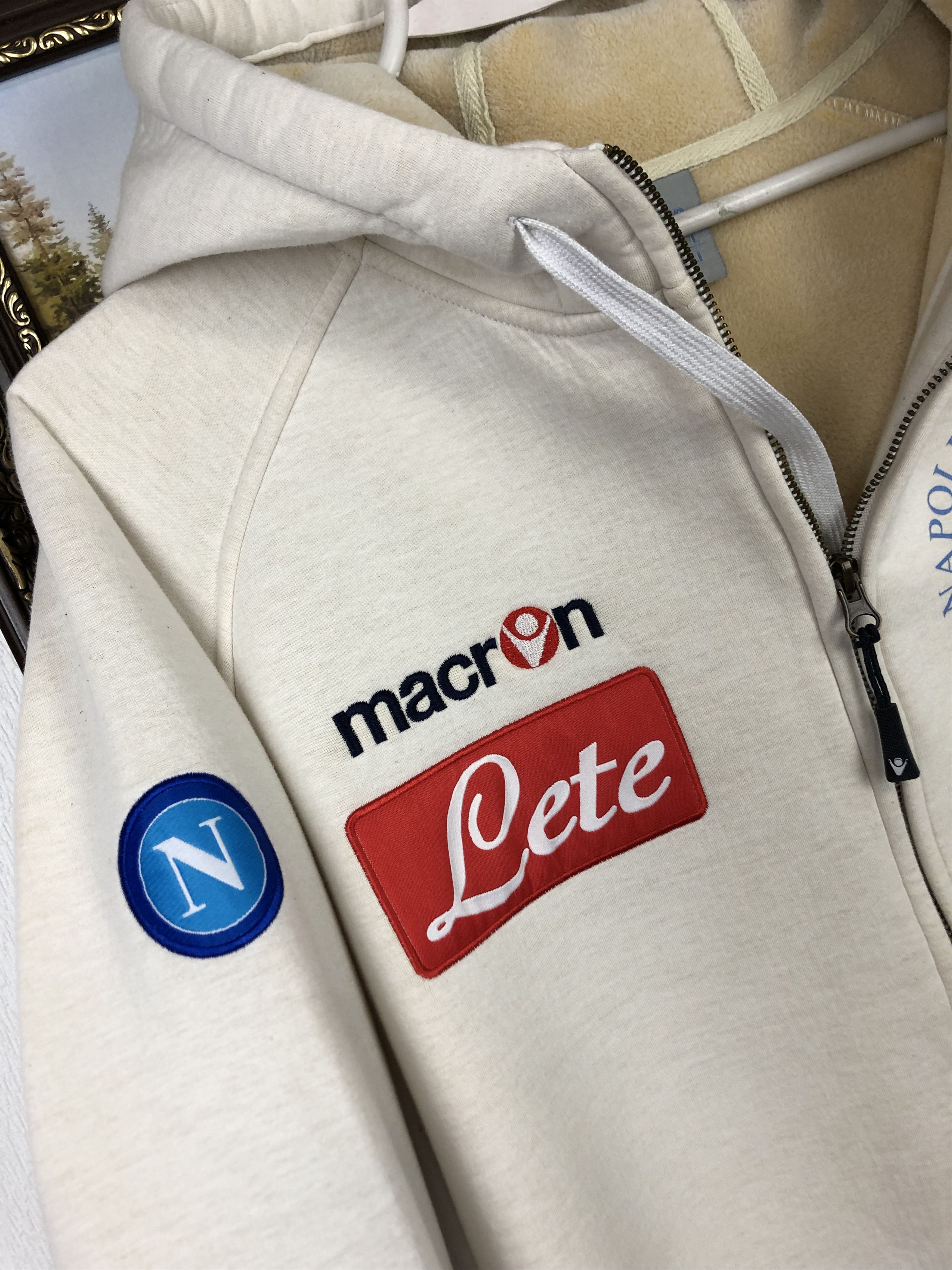Macron Napoli Macron Football Jacket Soccer Track Top Mens Hooded Size US L / EU 52-54 / 3 - 4 Thumbnail