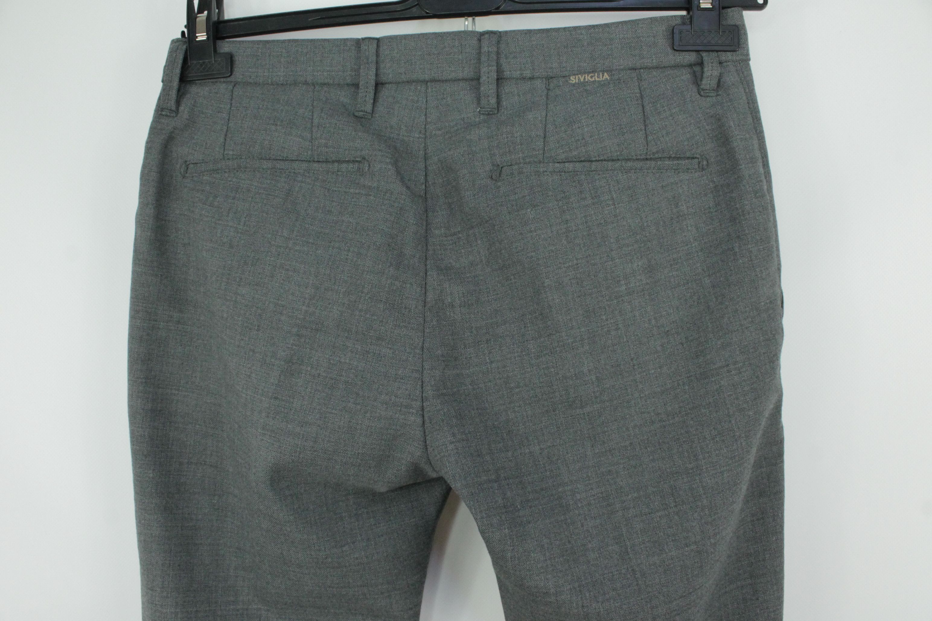 Siviglia Siviglia Gray Stretch Wool Blend Slim Fit Trousers Pants Size US 31 - 5 Thumbnail