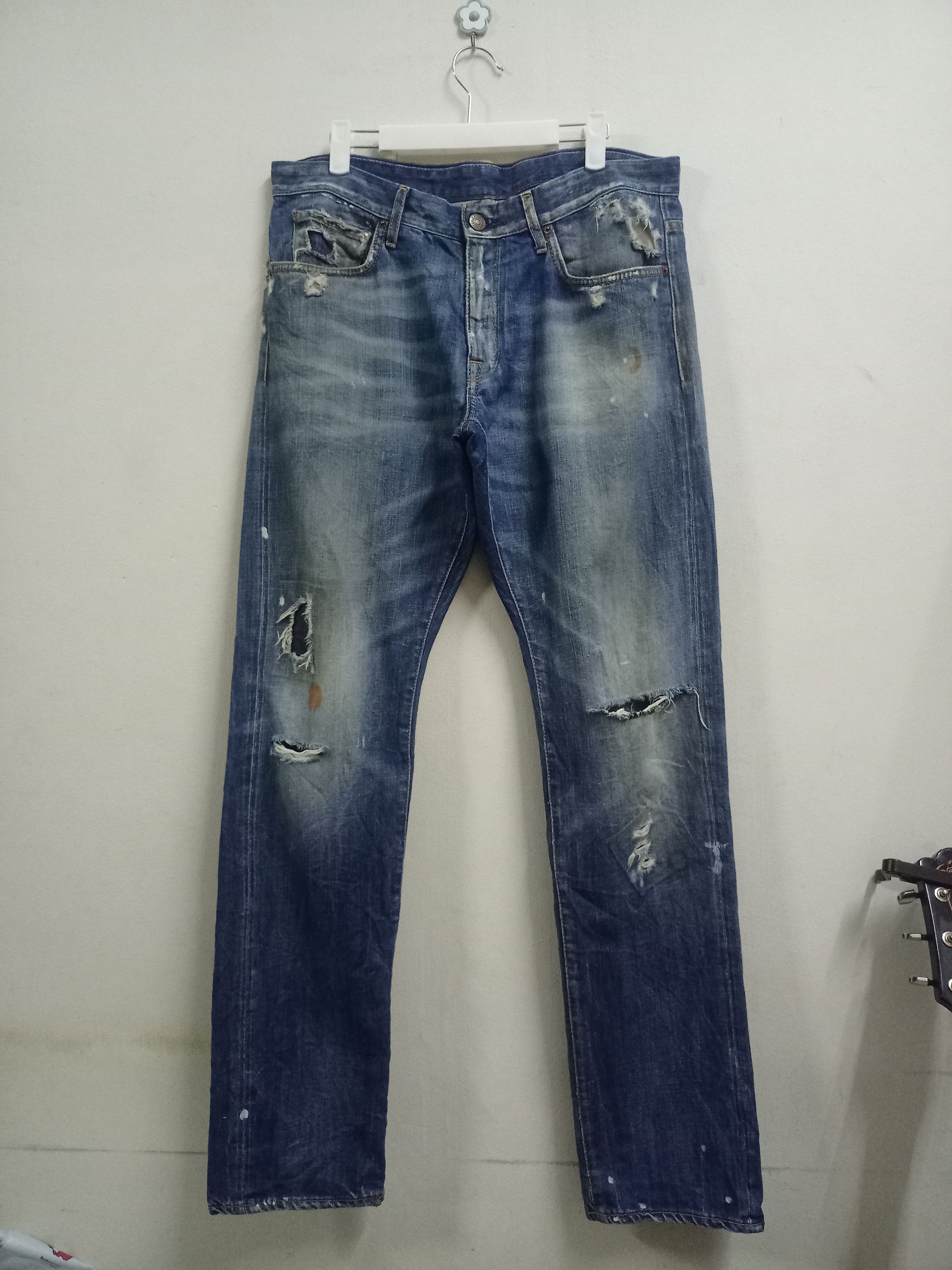 Japanese Brand Vintage Japanese Reign Studio Distress Paint Splatter Jeans Size US 35 - 1 Thumbnail