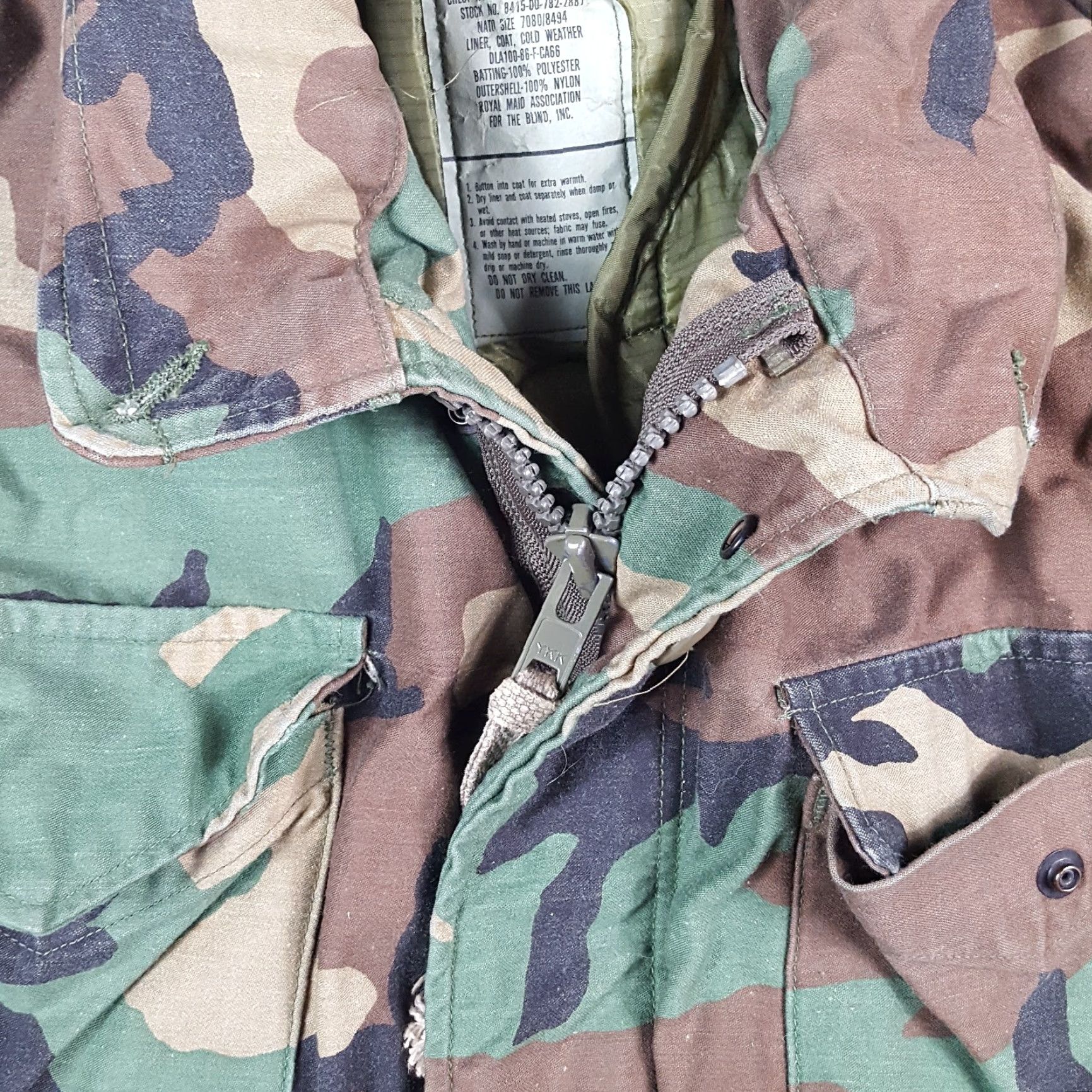 Vintage Vintage Military Coat M65 Field Jacket Men’s Size S Camouflage Cotton Lined All Seasons Retro 90s Y2K Army Camo Size US S / EU 44-46 / 1 - 5 Thumbnail