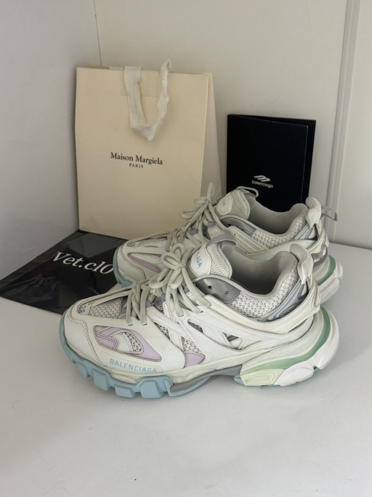 Balenciaga ✅Balenciaga track 1 white light blue 38 Size US 8 / IT 38 - 1 Thumbnail