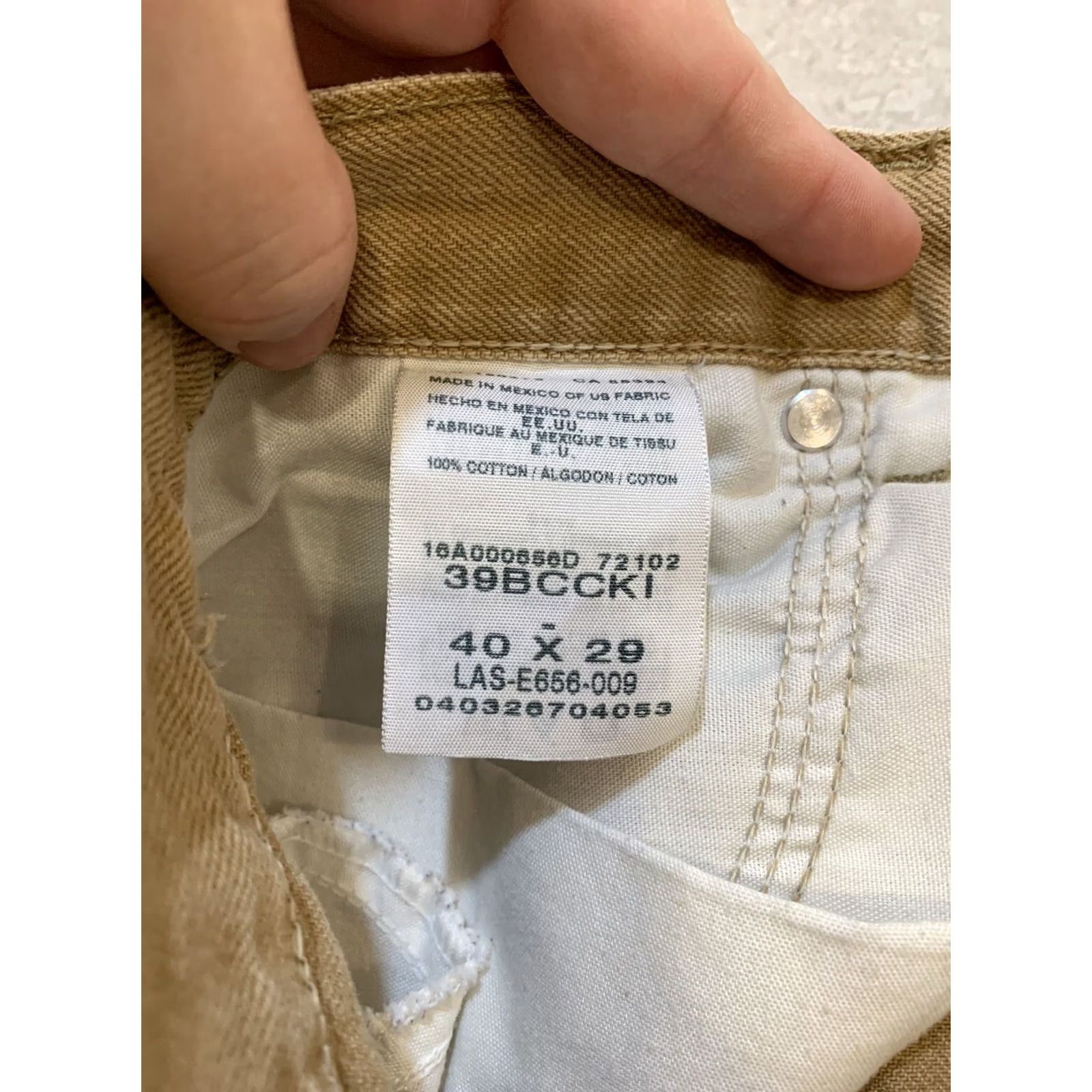 Vintage VINTAGE Men’s 40X29 BCC Blues Jeans Khaki Cotton Denim Regular 5-Pocket Logo Modern Outdoor Mens Size US 40 / EU 56 - 6 Thumbnail