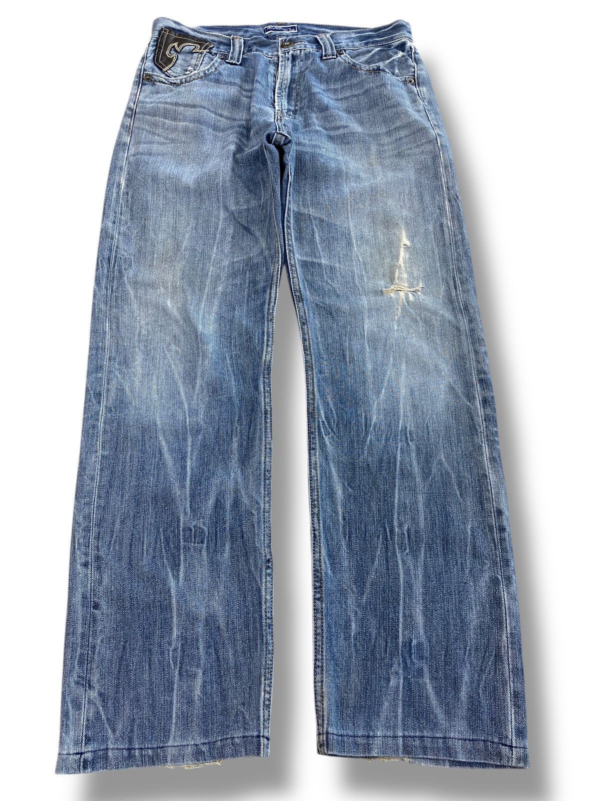 Japanese Brand Real Jeans Thunder Wash Style Ripped Jeans Size US 30 / EU 46 - 1 Thumbnail