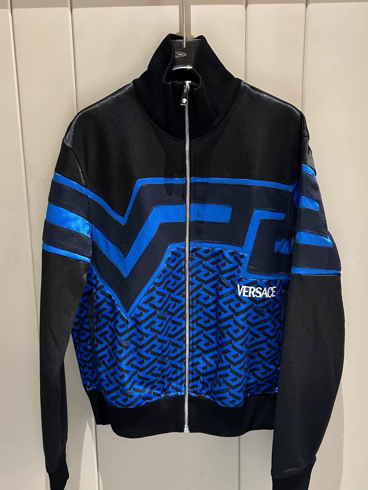 Versace Versace Black Blue Greek Key Jacket Size US XS / EU 42 / 0 - 1 Thumbnail