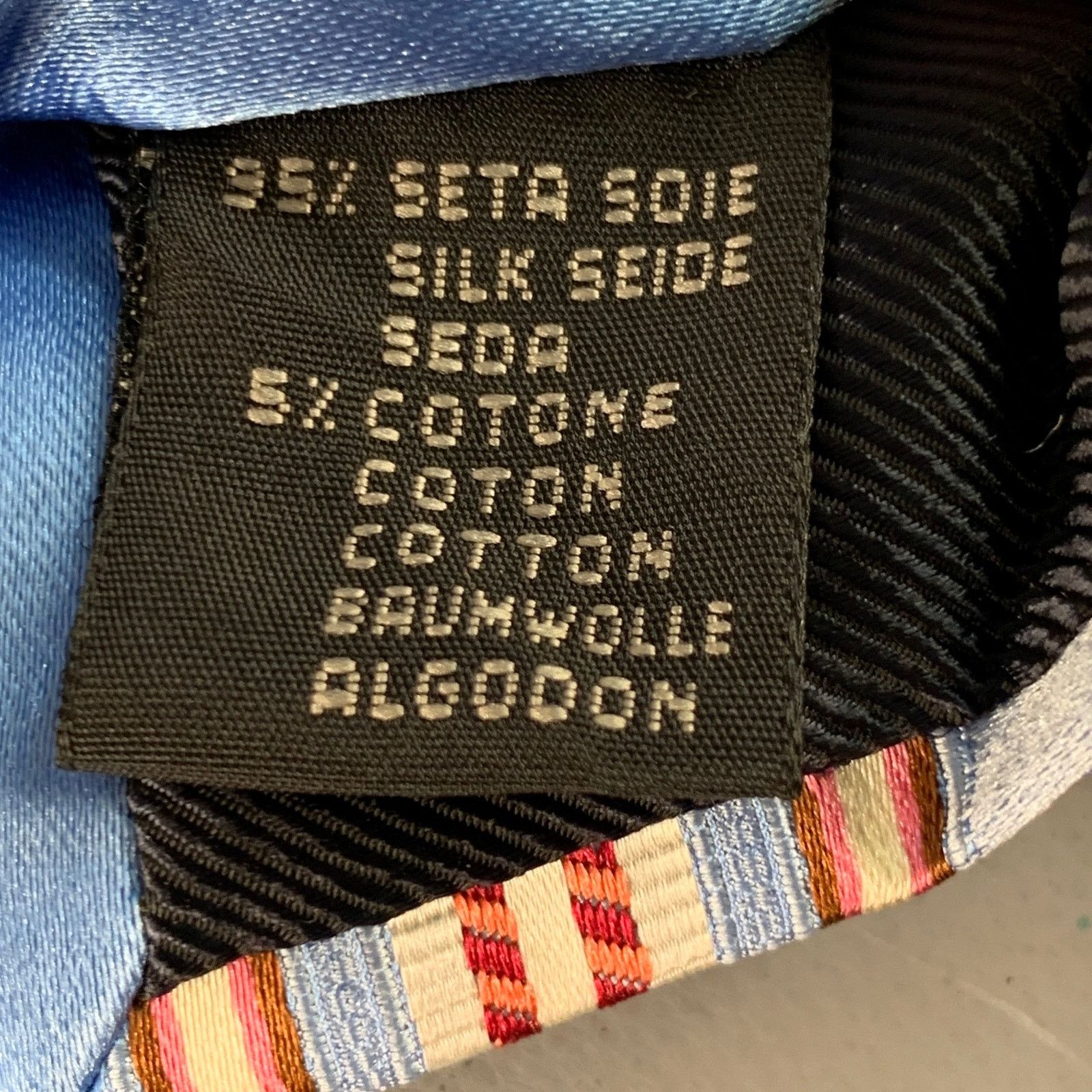 Ermenegildo Zegna One Size Blue Coral Diagonal Stripe Silk Cotton Tie Size ONE SIZE - 5 Thumbnail