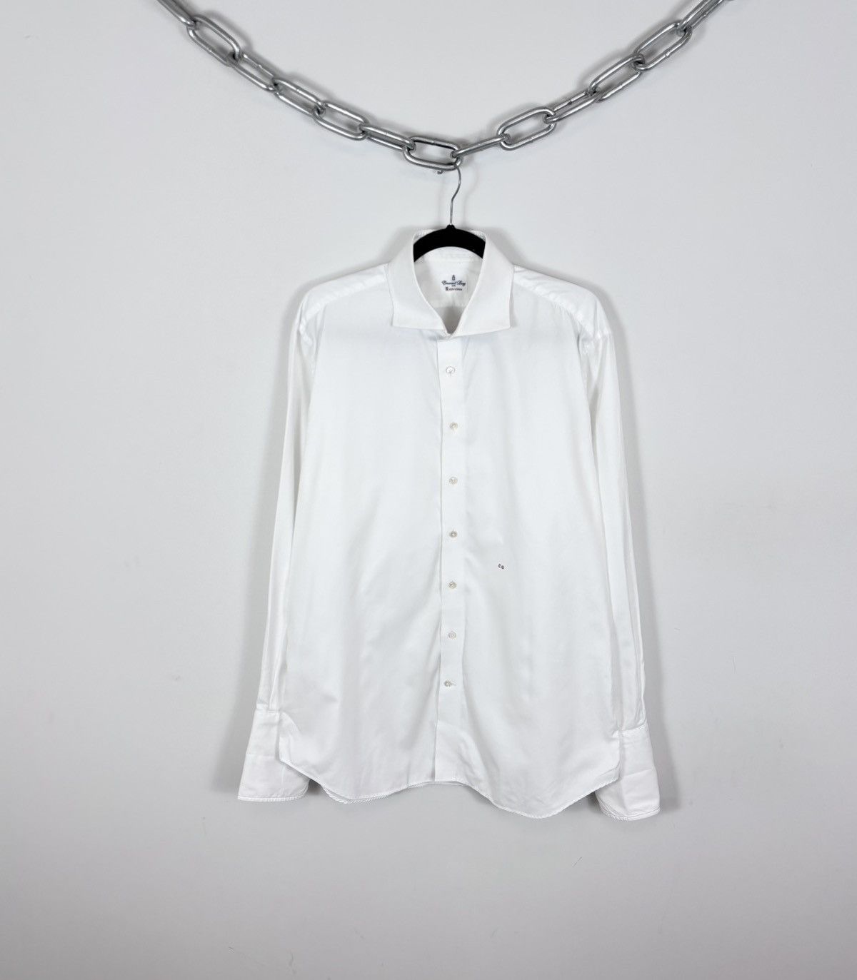 Other Emanuel Berg Men’s White Dress Button Up Shirt French Cuff Size US XL / EU 56 / 4 - 1 Thumbnail