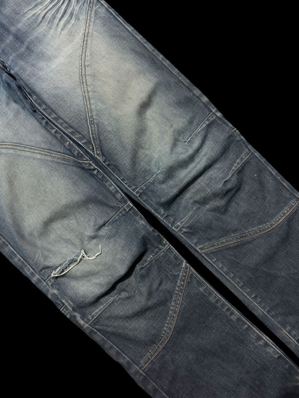 Rusty THRASHED Shine Denim Construction Rusty Blue Distressed Jean Size US 32 / EU 48 - 8 Thumbnail