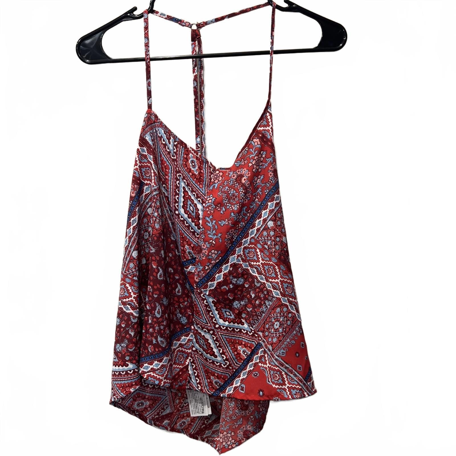 Hollister Hollister Women's Red Patterned Camisole Tank Top Size M / US 6-8 / IT 42-44 - 1 Thumbnail