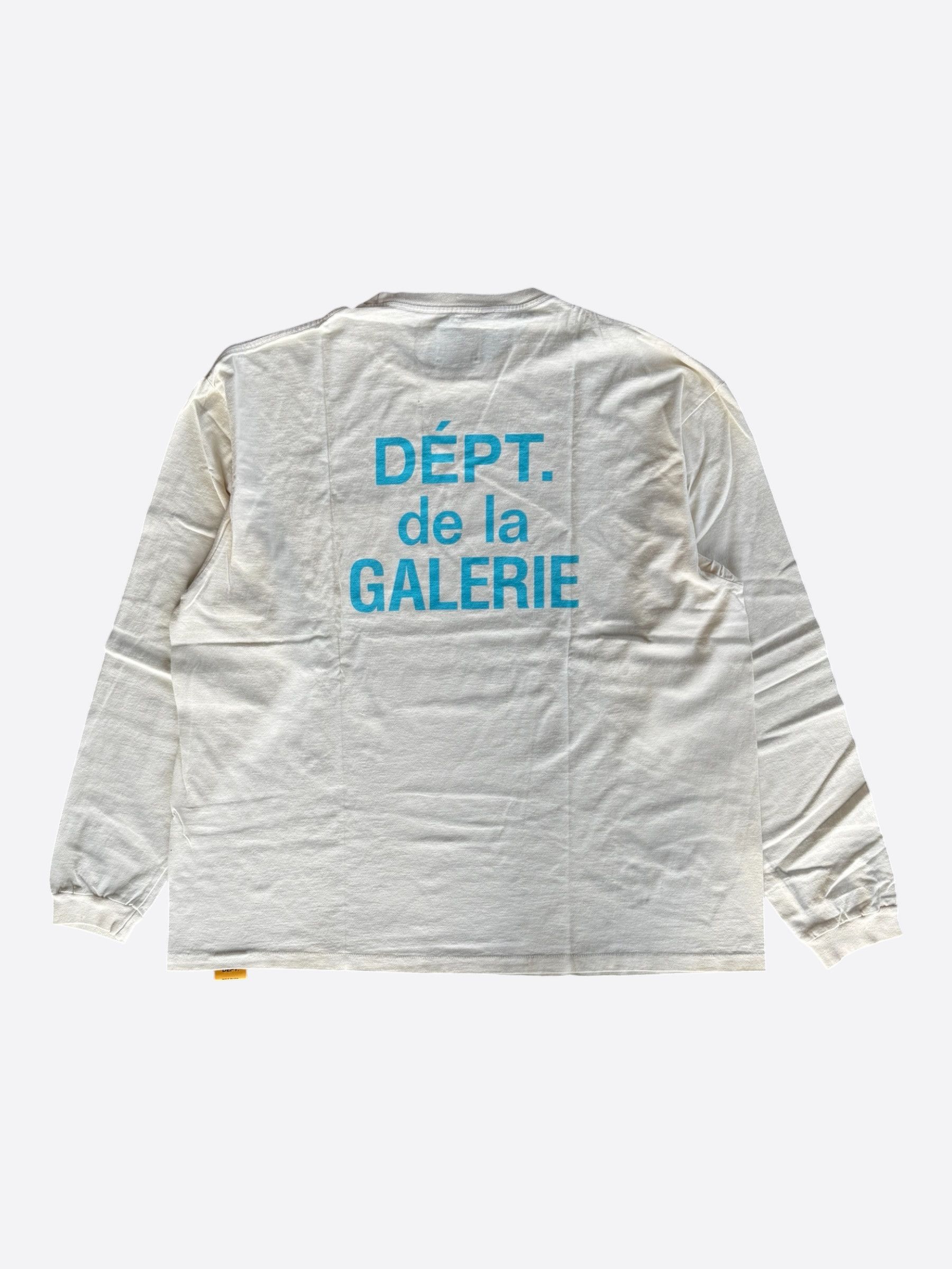 Gallery Dept. Gallery Dept Cream & Blue French Logo Longsleeve T-Shirt Size US XXL / EU 58 / 5 - 2 Thumbnail